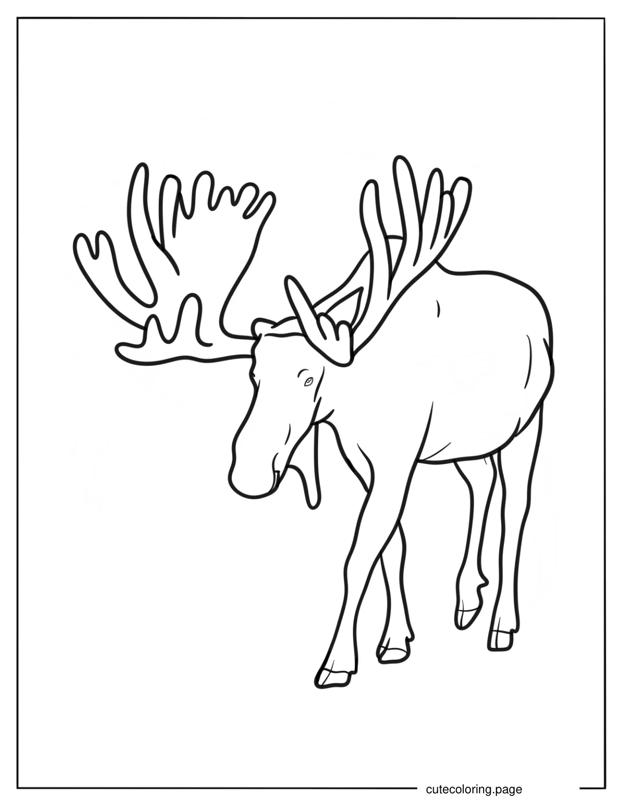 Arctic Animal Moose Outline Coloring Page For Kids coloring page