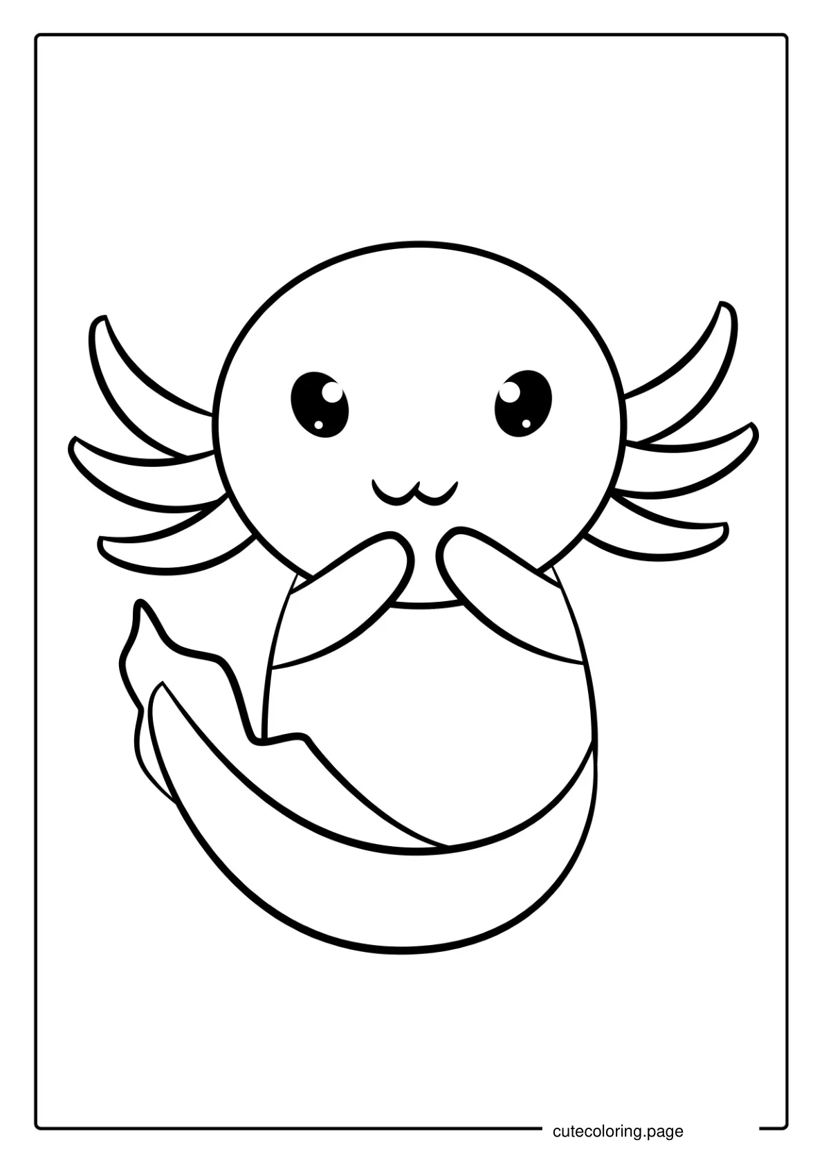 Adorable Kawaii Axolotl Coloring Page  coloring page