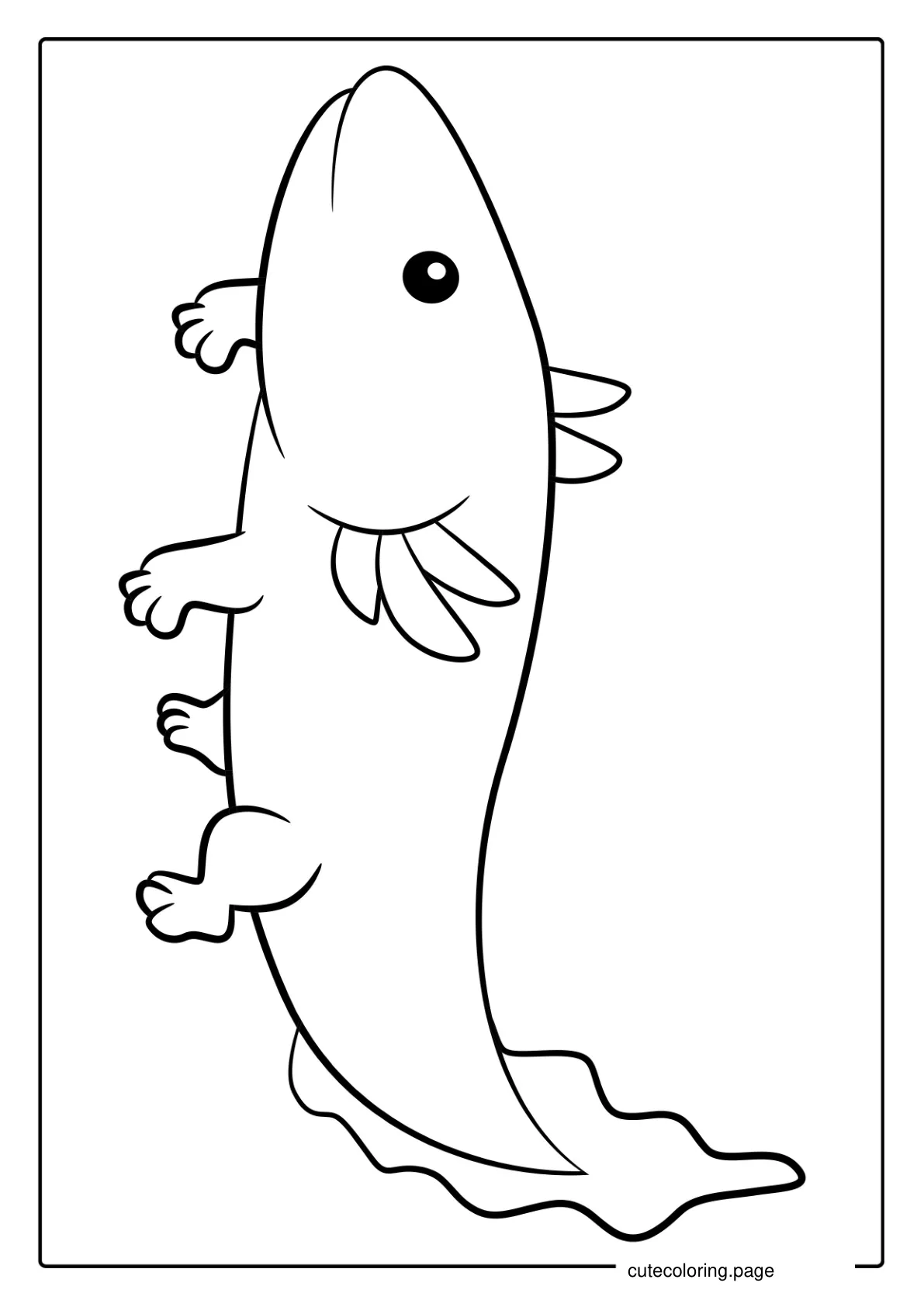 Axolotl Coloring Page For Kids coloring page