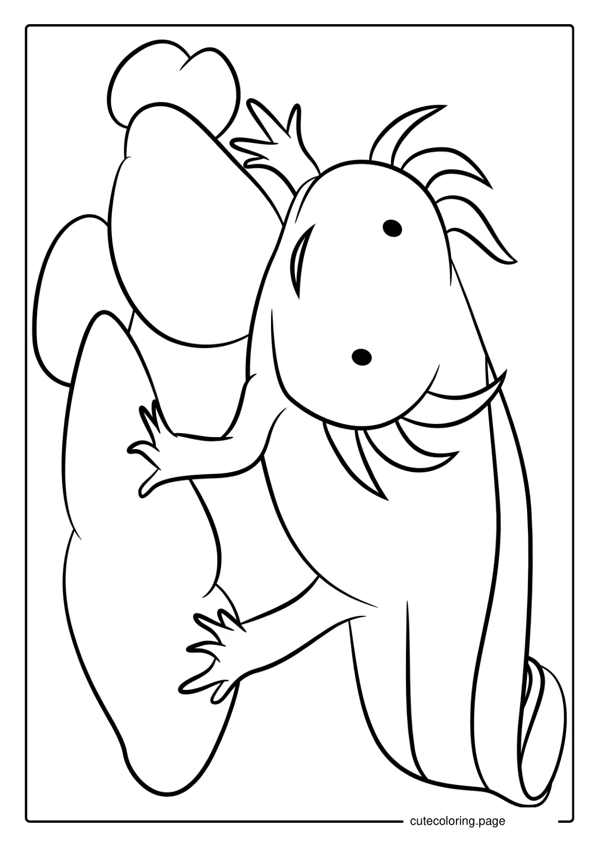 Axolotl On Rocks Coloring In coloring page