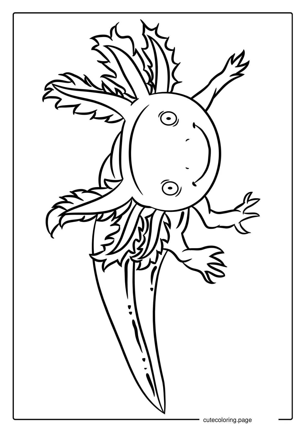 Axolotl Smiling To Color coloring page