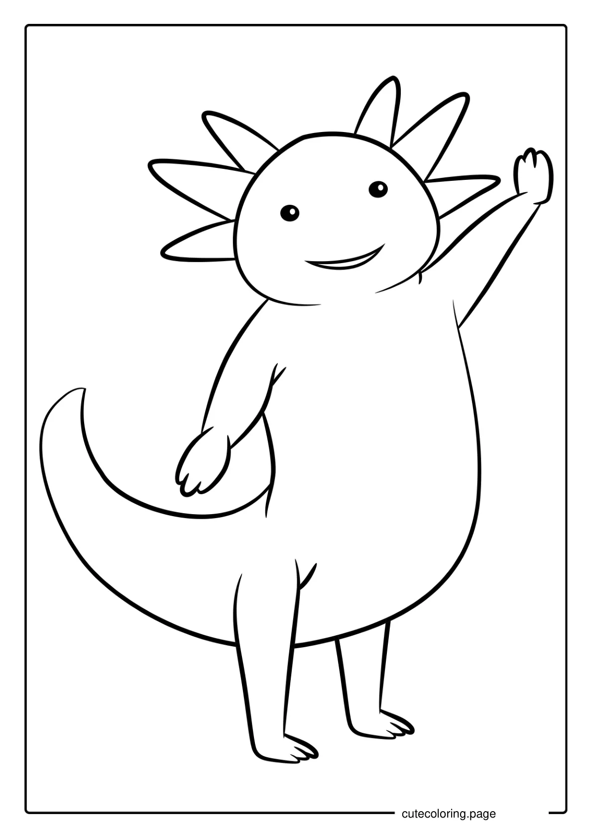 Axolotl Standing Up To Color coloring page