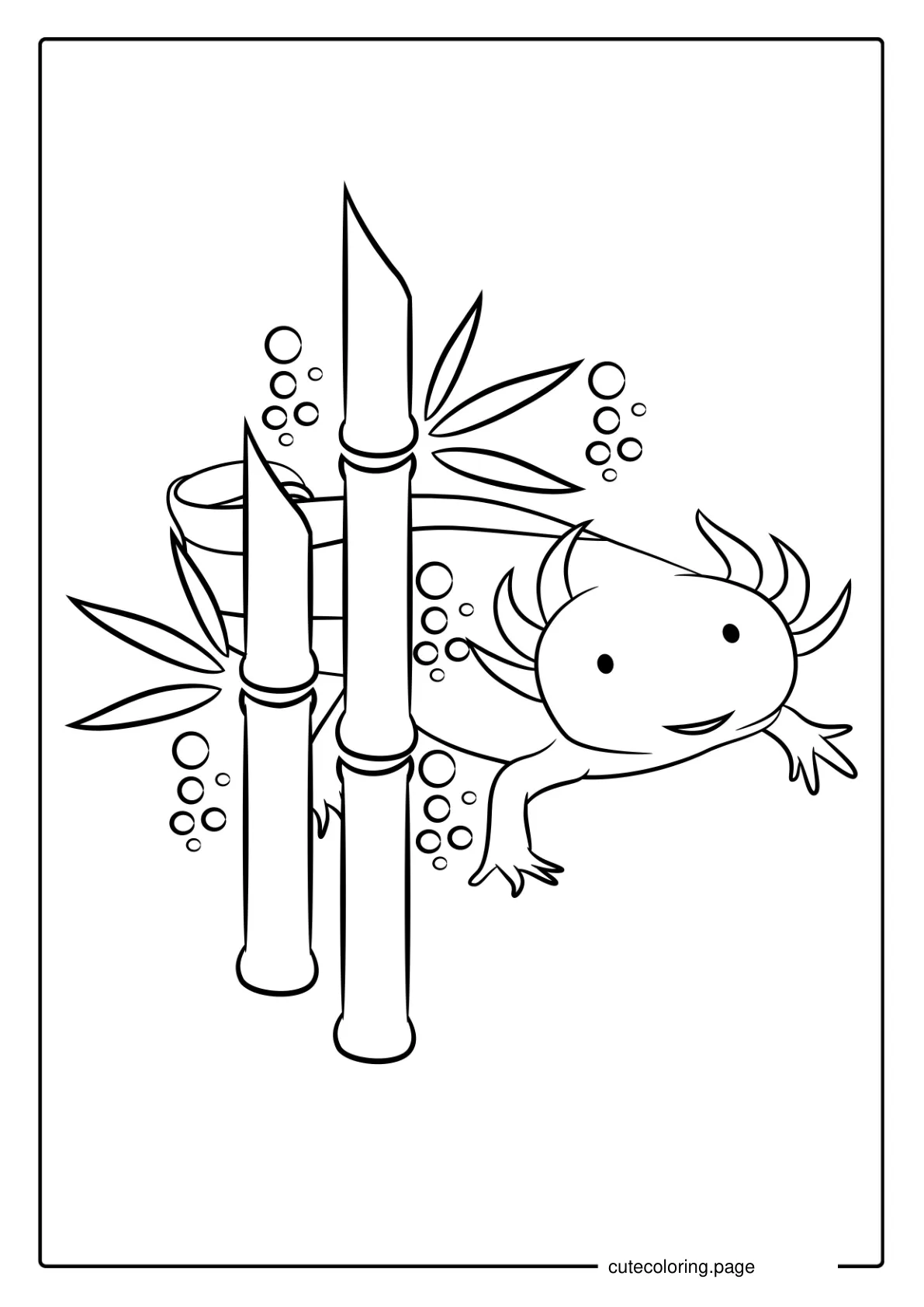 Axolotl Swimming In Tank Coloring Page1 coloring page