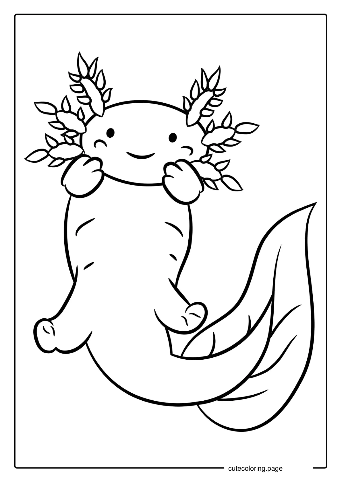 Cartoon Axolotl Coloring Page coloring page