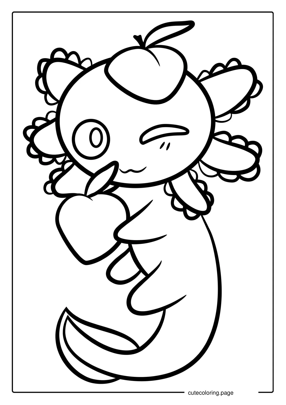 Cartoon Axolotl Coloring Sheet coloring page