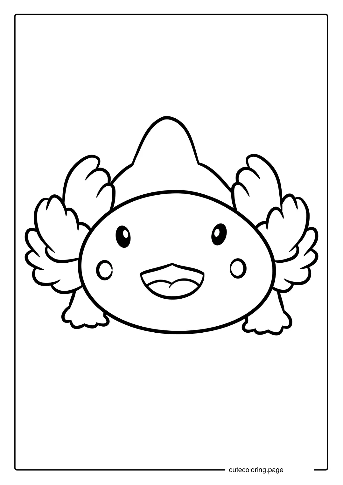 Cute Kawaii Axolotl Coloring Page coloring page