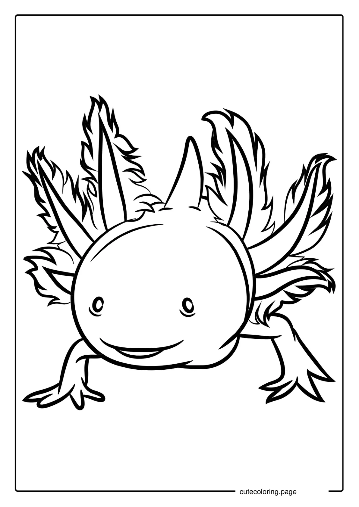 Detailed Axolotl Coloring For Adults coloring page