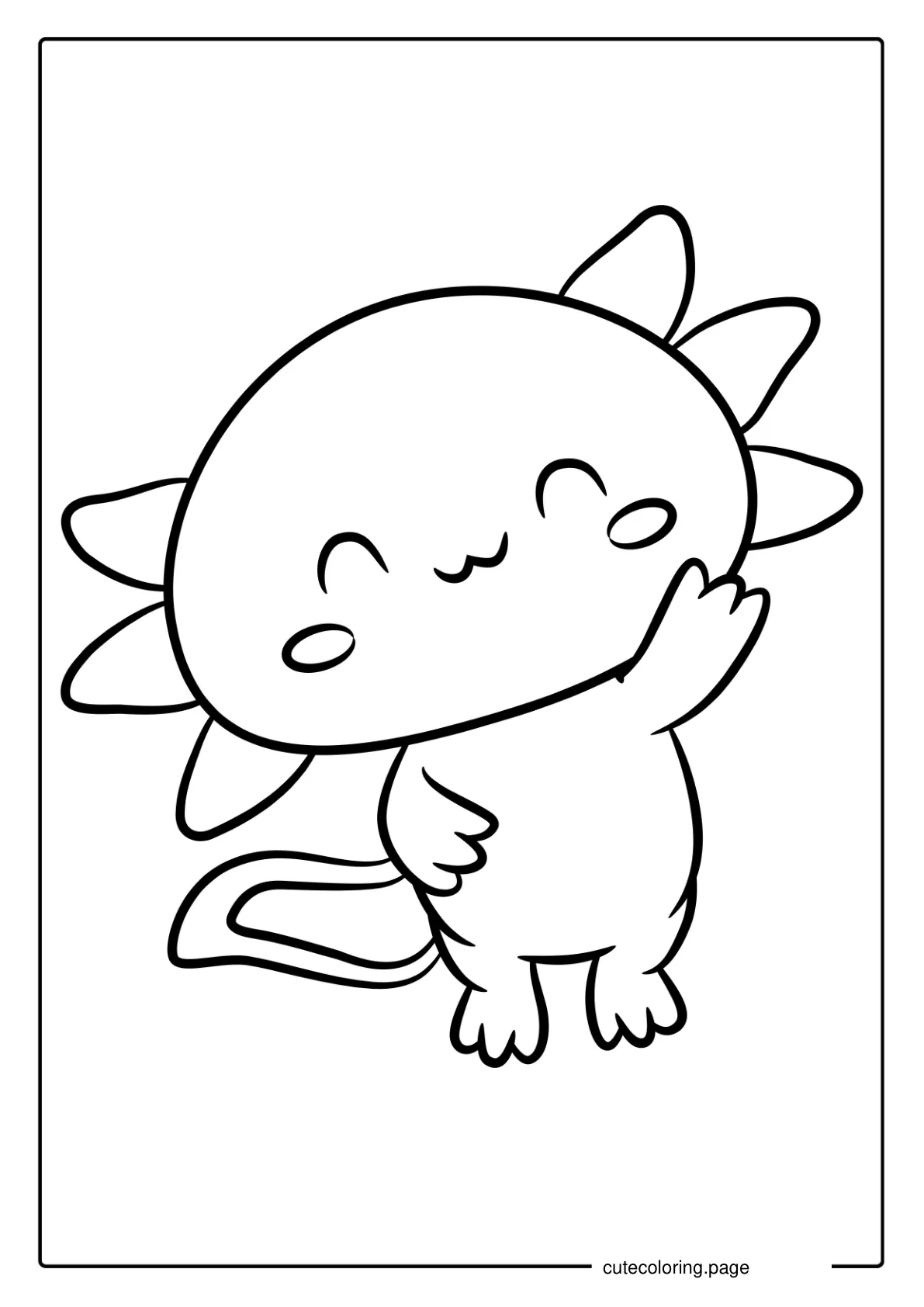 Happy Axolotl To Color In coloring page