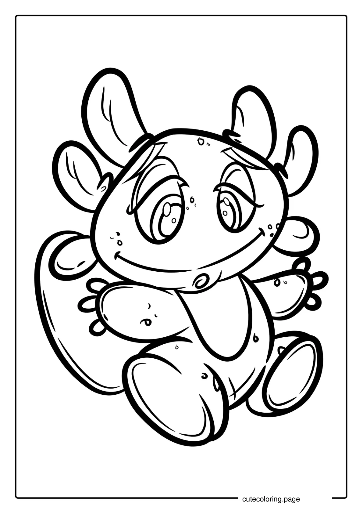 Kawaii Axolotl Coloring In Page coloring page