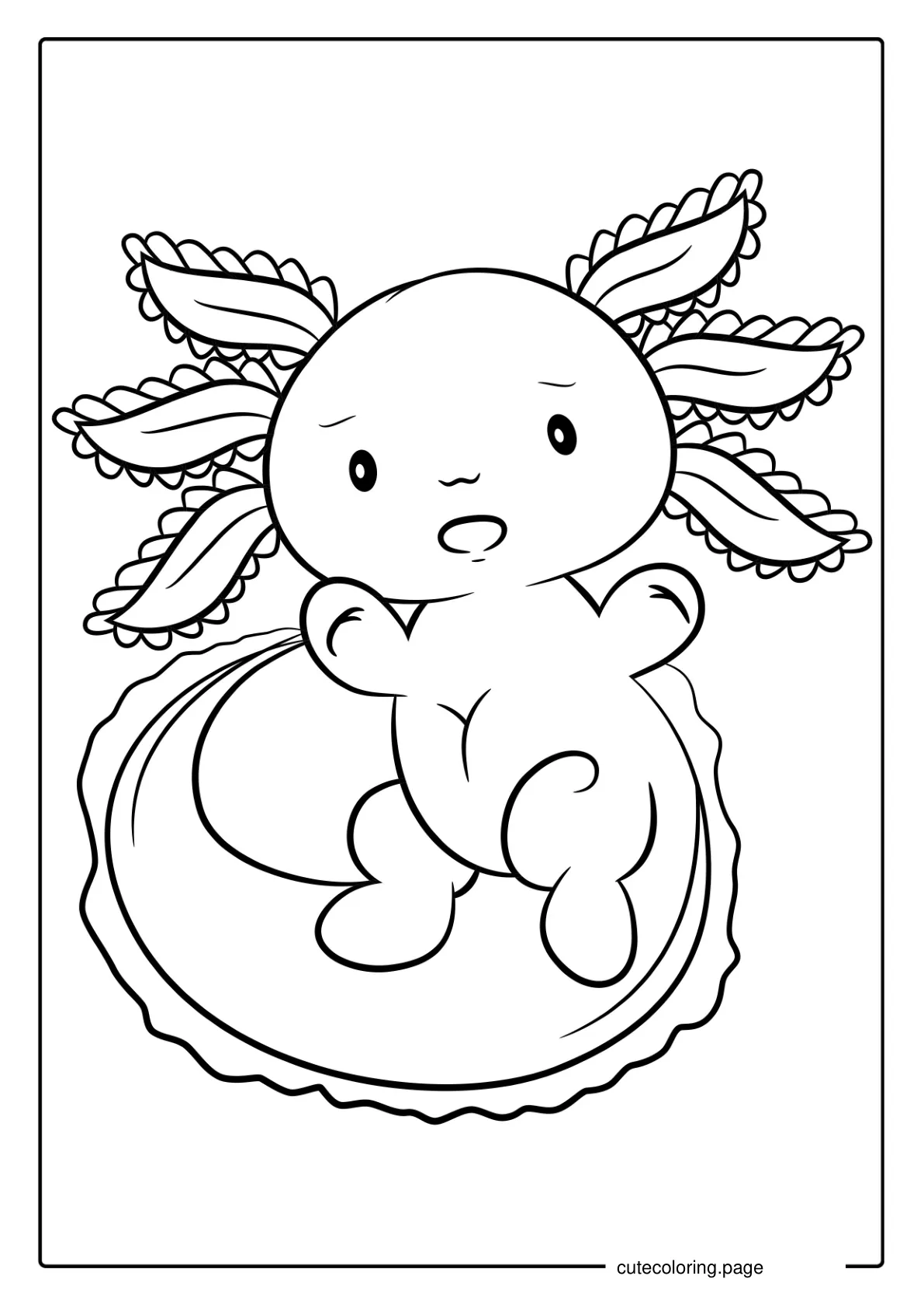 Kawaii Axolotl Coloring coloring page