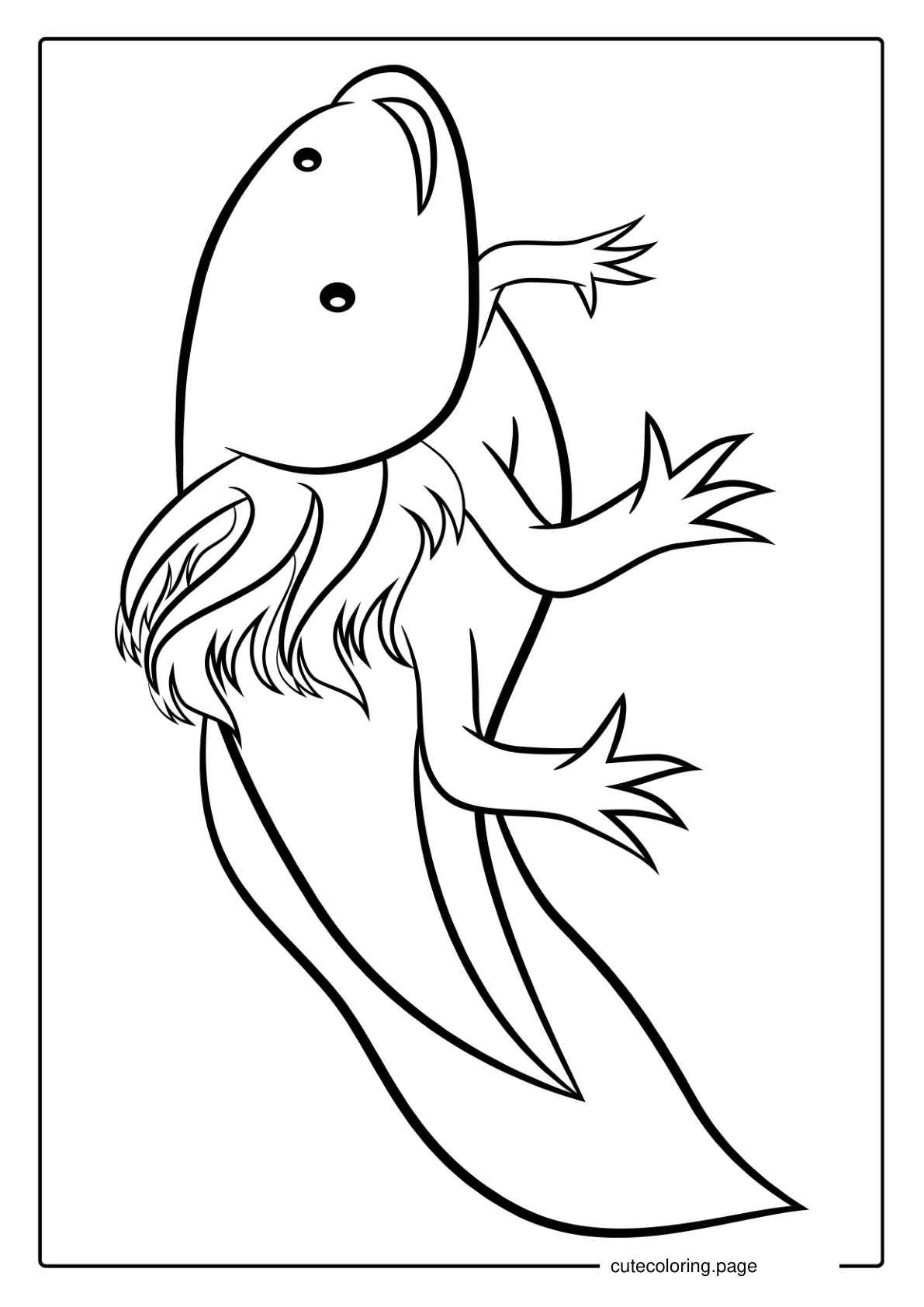 Swimming Axolotl For Coloring In coloring page