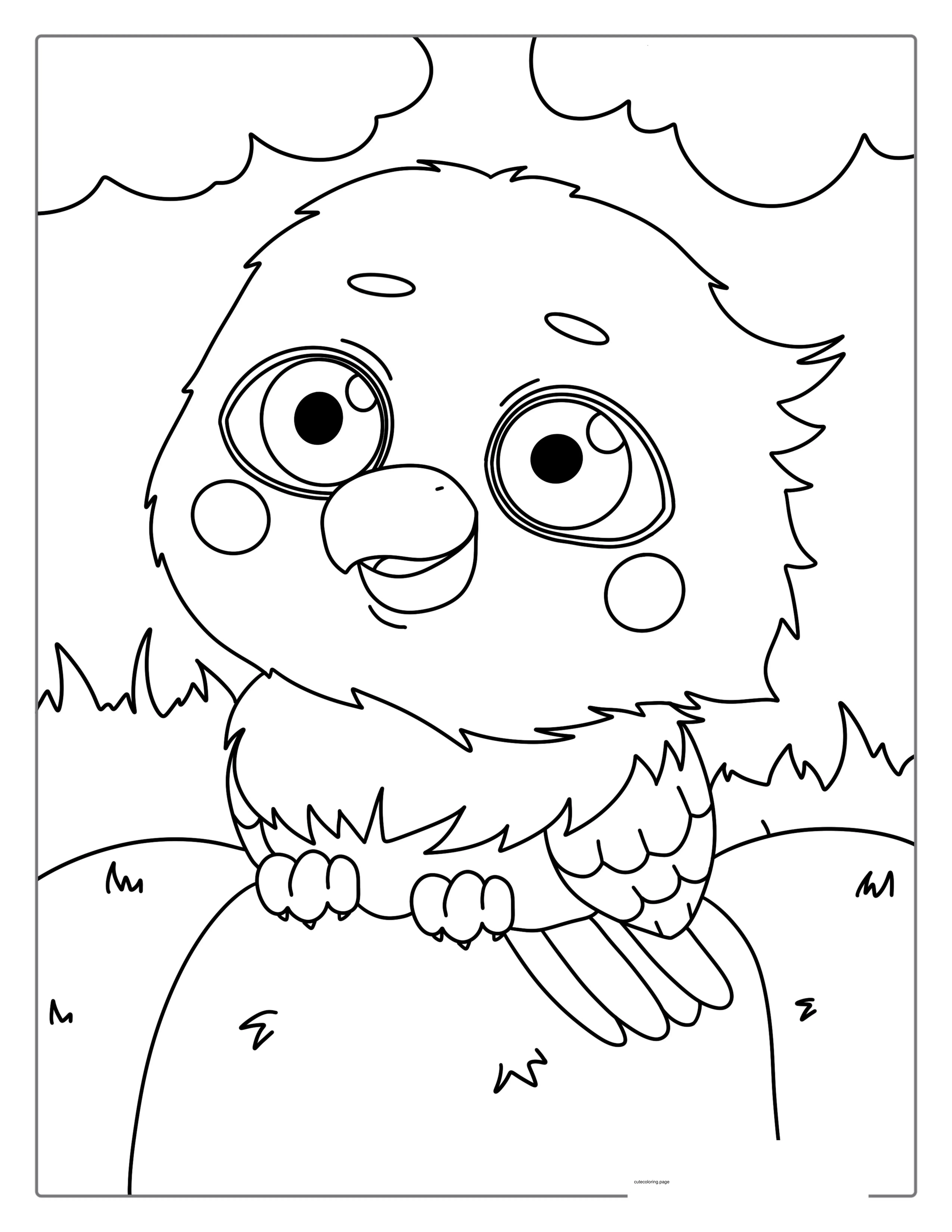 Adorable Bald Eagle Coloring For Preschoolers coloring page