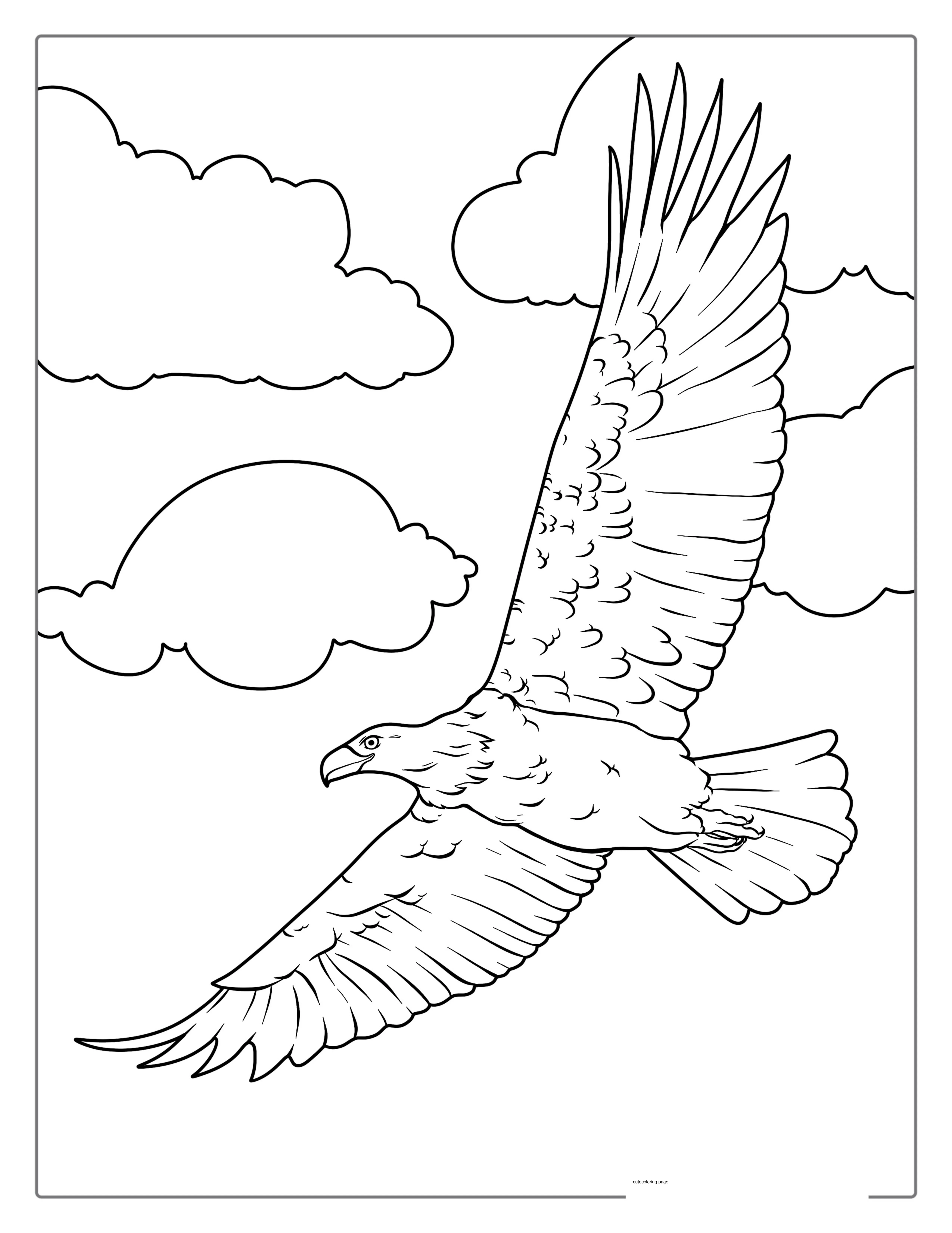 Bald Eagle Soaring Coloring Page coloring page