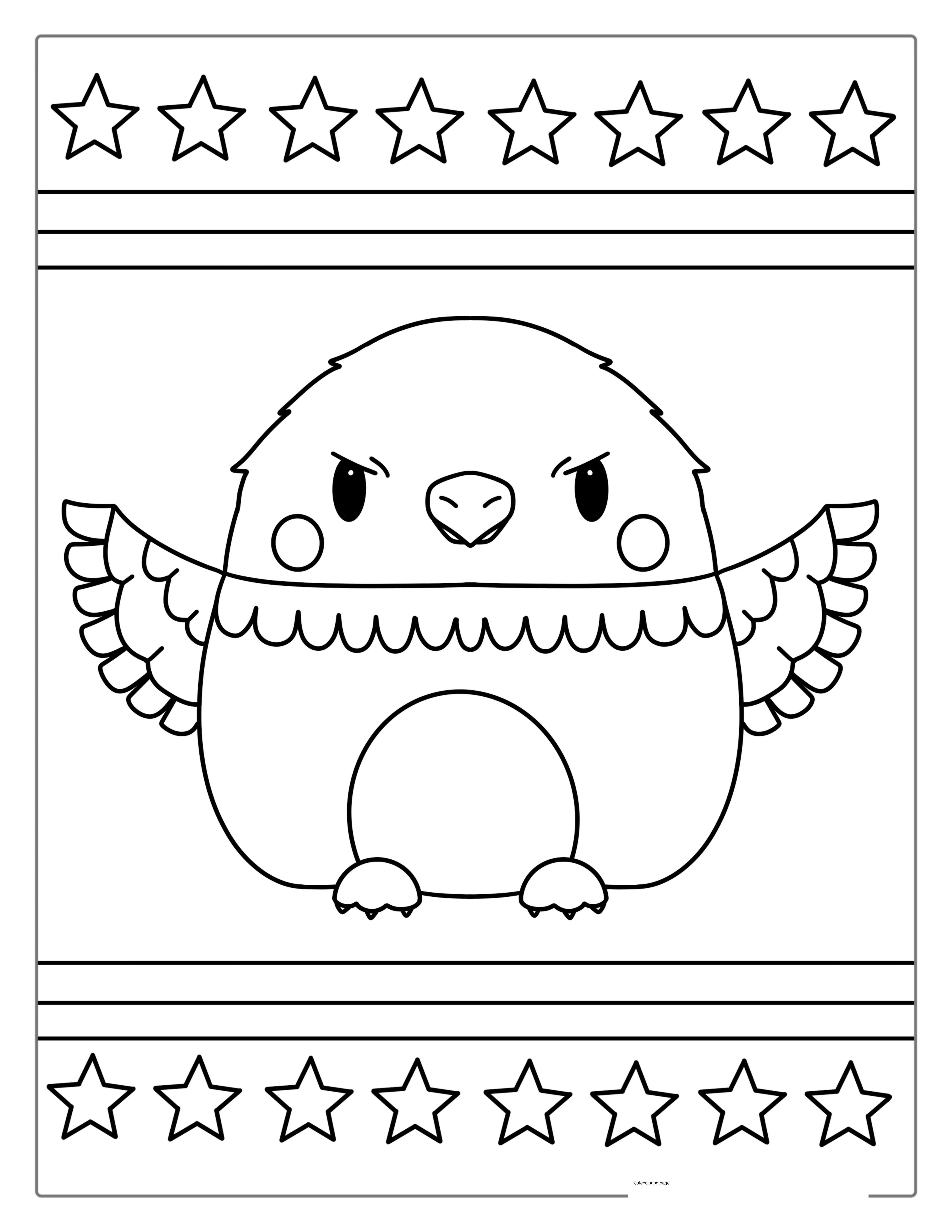 Independence Day Bald Eagle Coloring Page For Kids coloring page