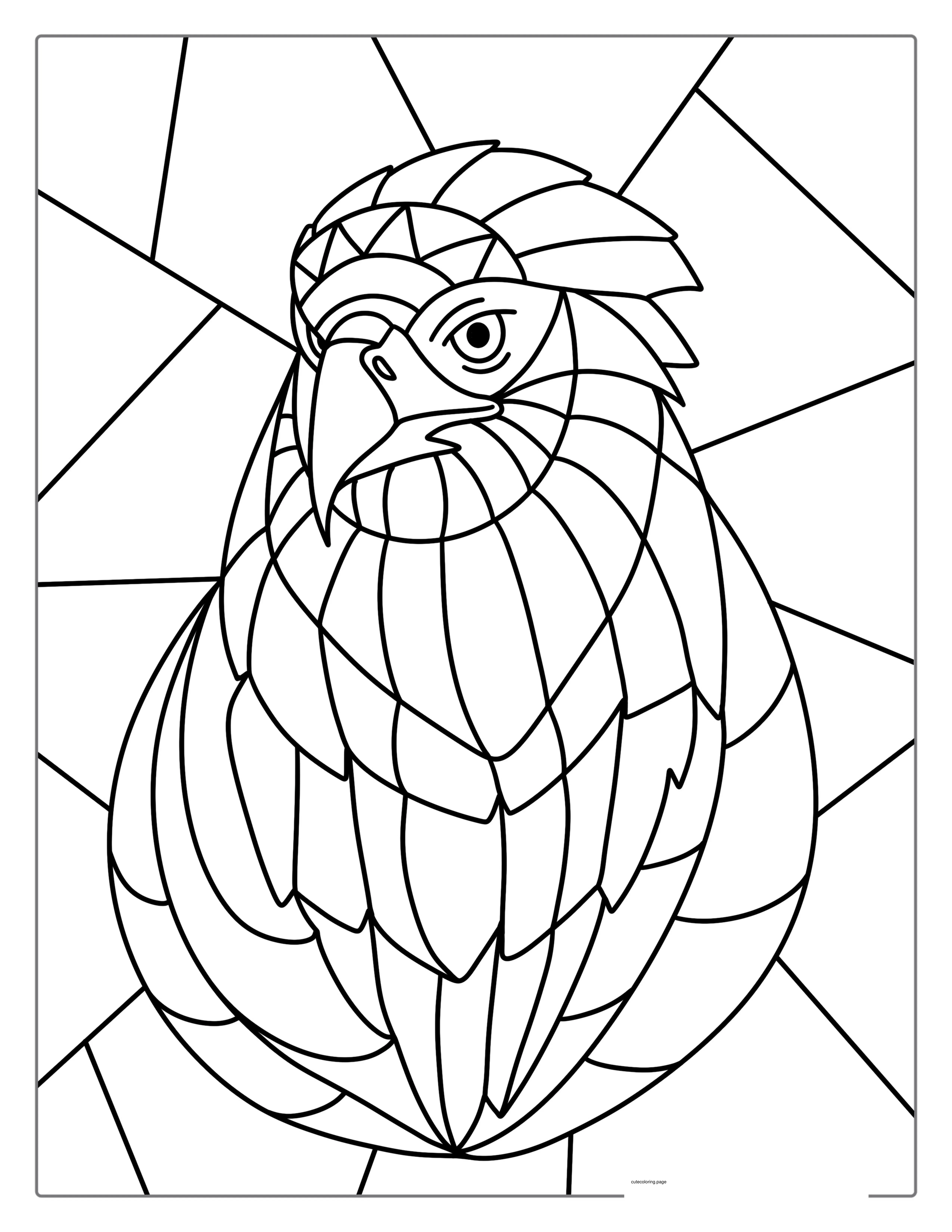 Mosaic Bald Eagle Coloring Page coloring page