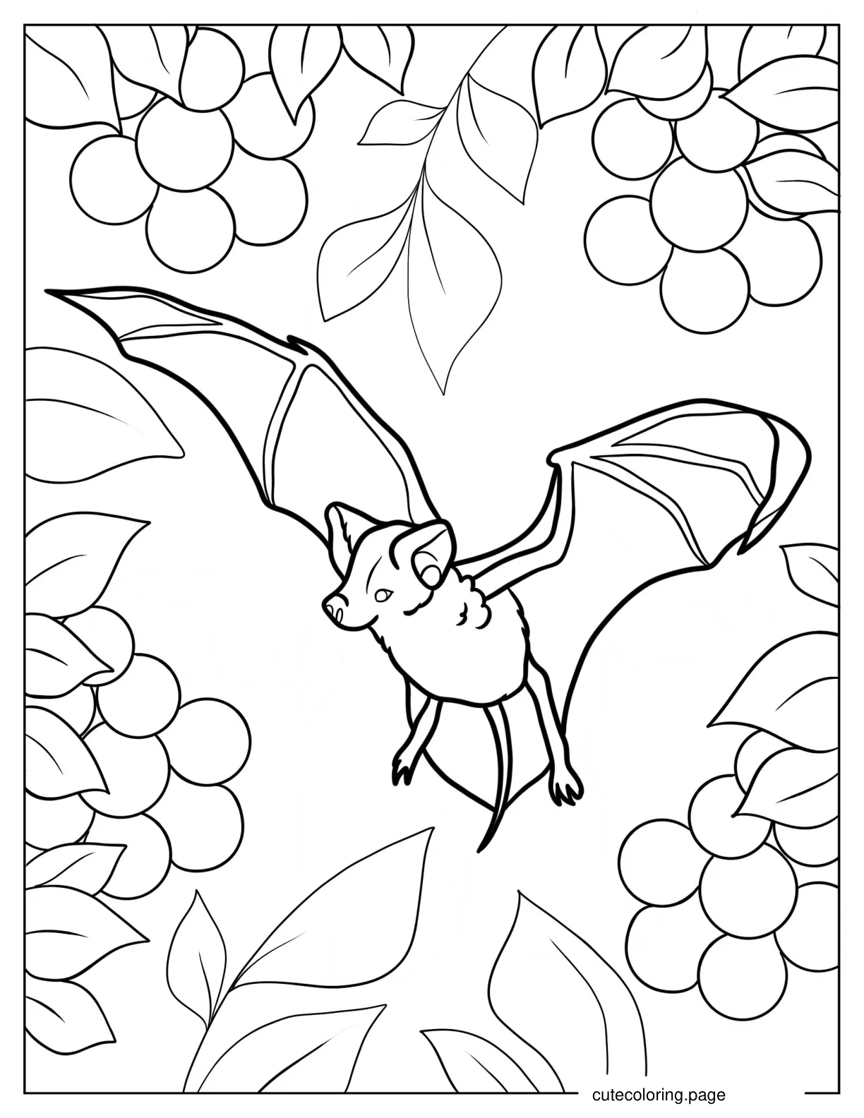 Little Brown Bat In The Air Coloring Page coloring page