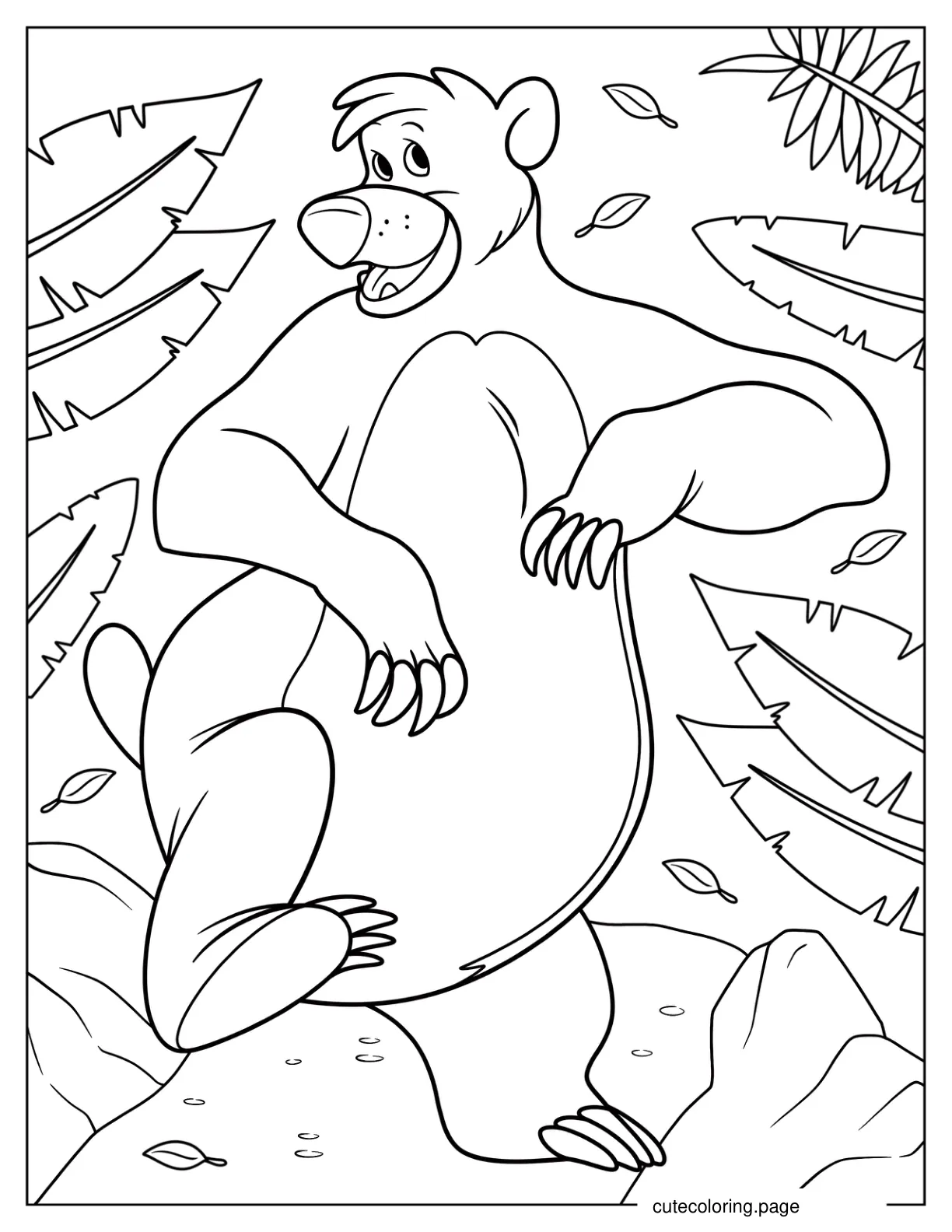 Baloo Bear From Jungle Book Dancing Coloring Page coloring page