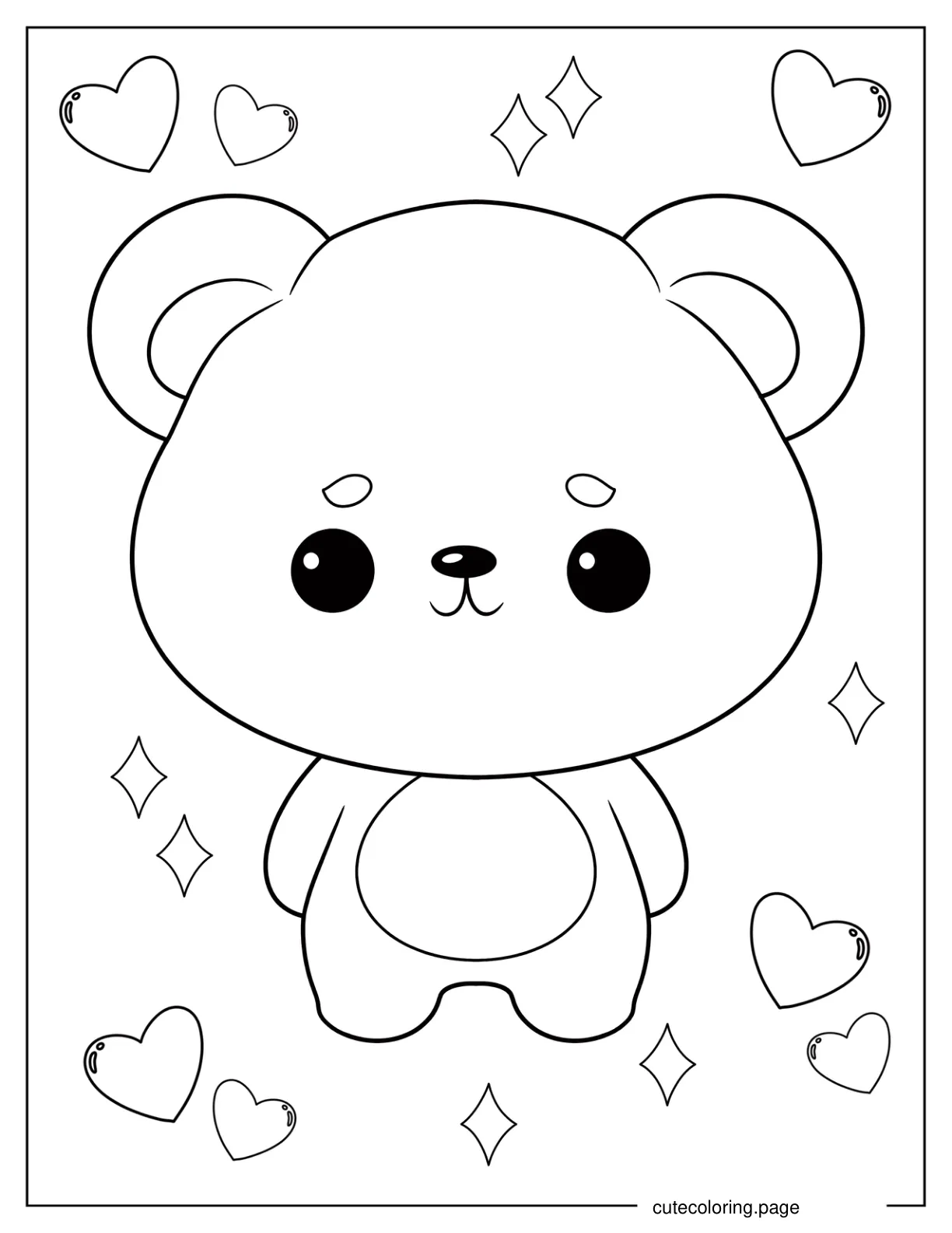 Cute Bear Coloring Page For Kids coloring page