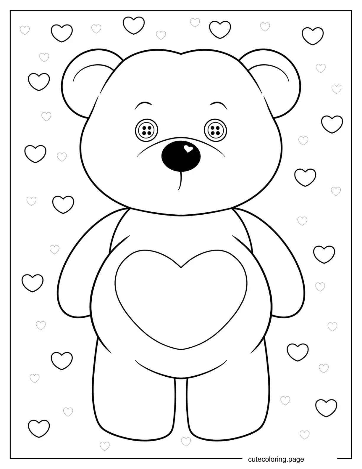 Teddy Bear With Button Eyes coloring page