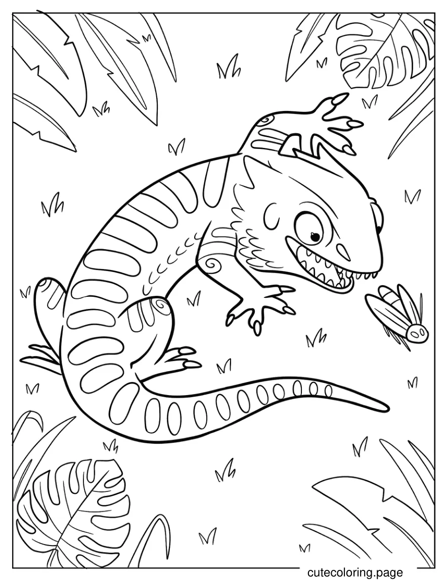 Bearded Dragon About To Eat Insect Coloring Sheet 1 coloring page