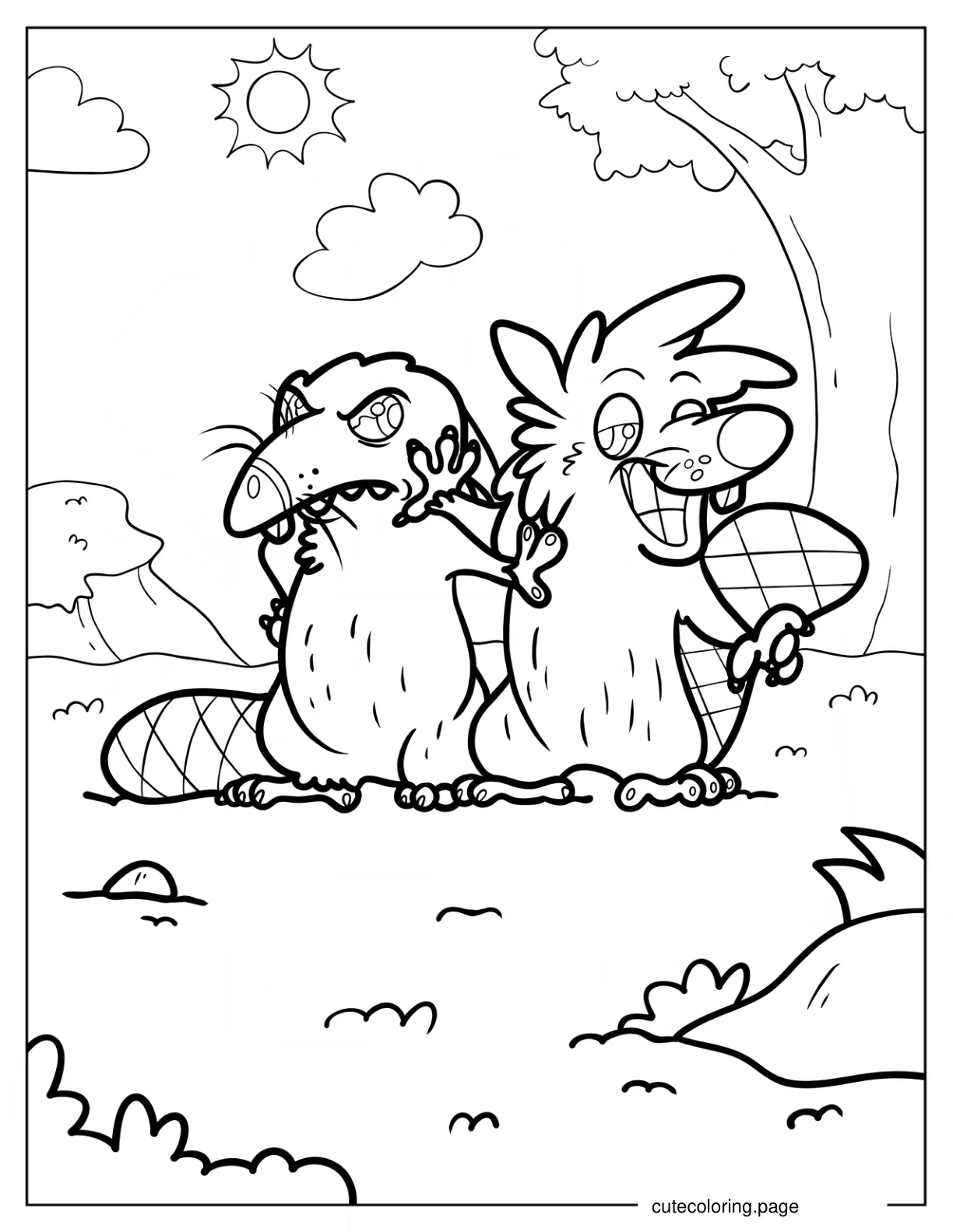 The Angry Beavers Norbert And Daggett coloring page