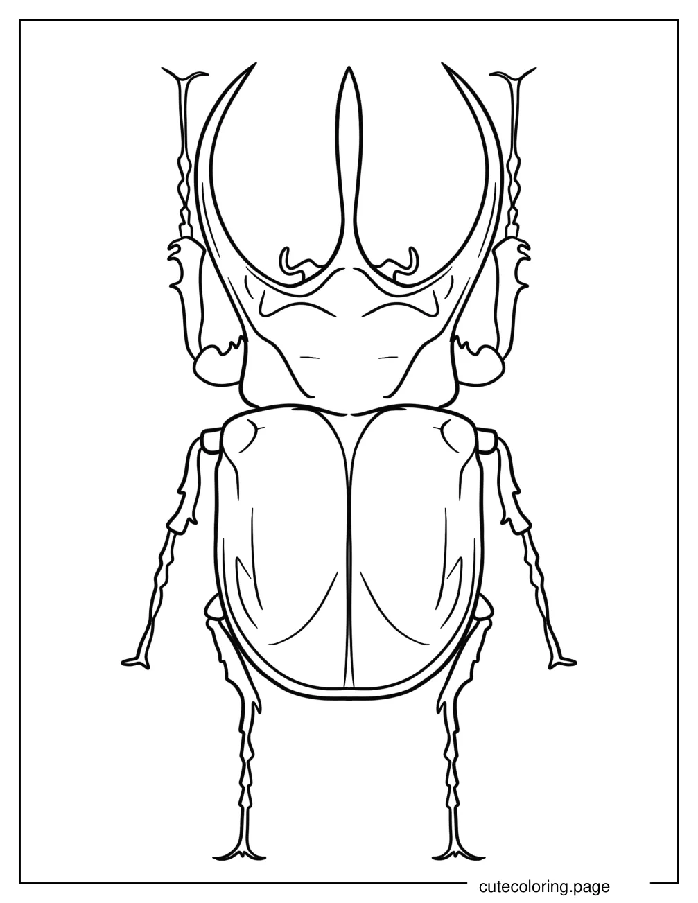 Atlas Beetle Outline Coloring Page For Kids coloring page