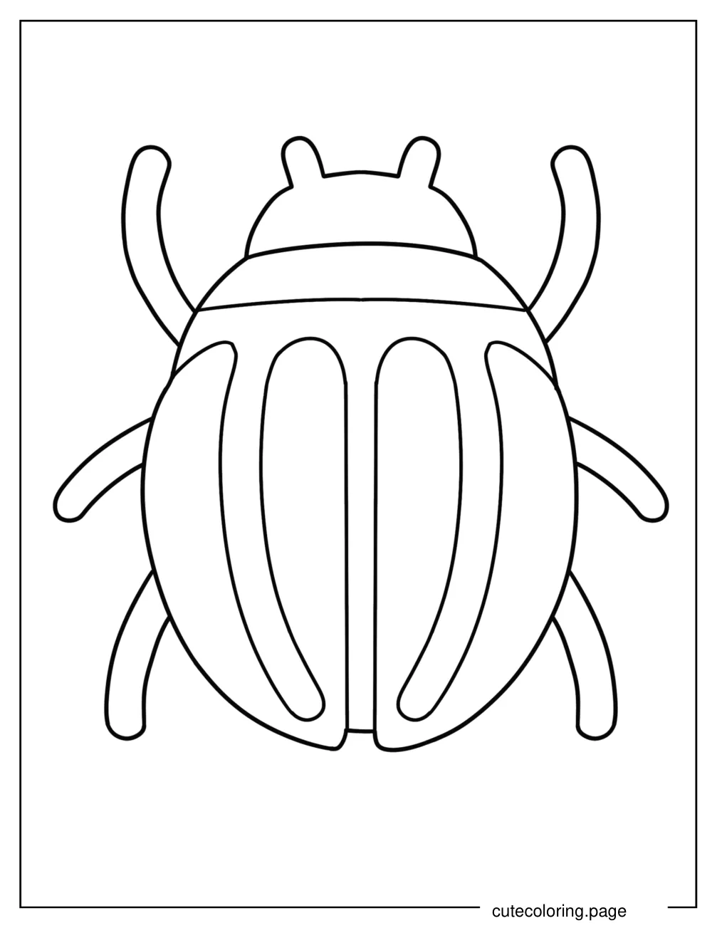 Cartoon Beetle Outline Coloring Page For Preschoolers coloring page