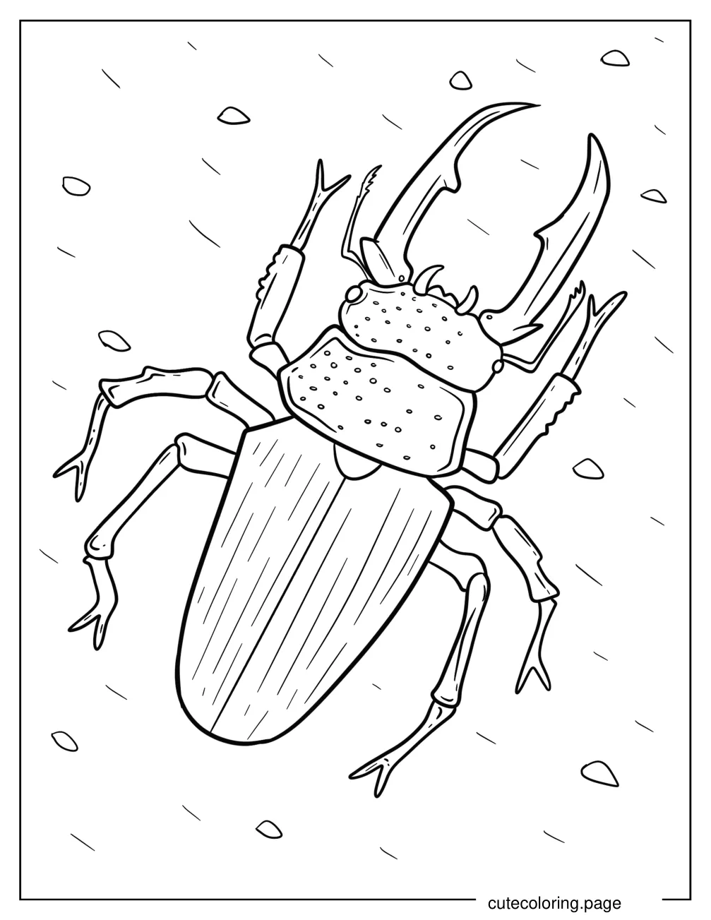 Stag Beetle With Textured Exoskeleton Coloring Sheet coloring page