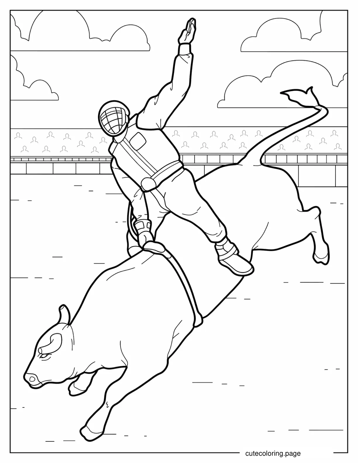 Coloring Sheet Of Bull Riding For Kids coloring page