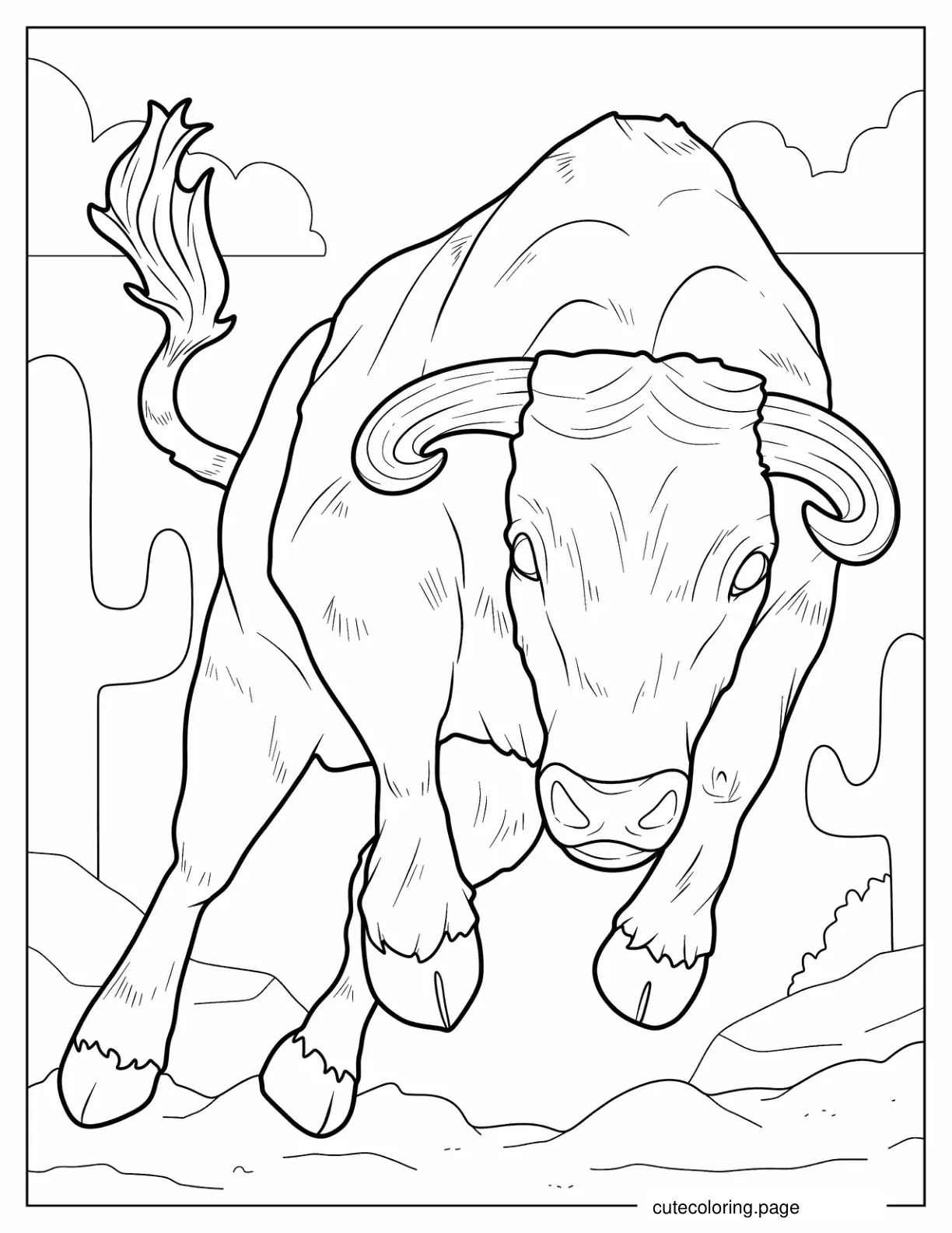 Coloring Sheet Of Raging Bull coloring page