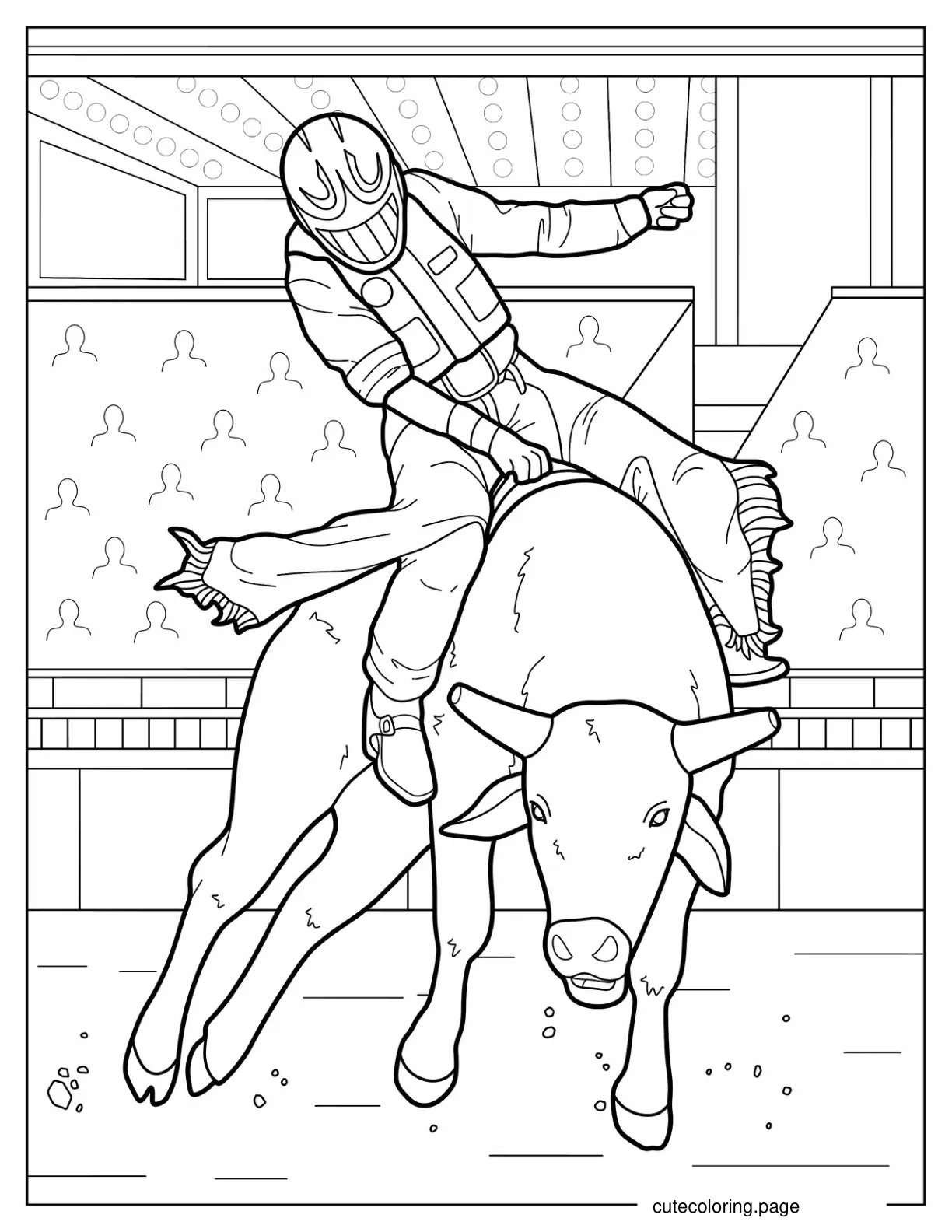 Coloring Sheet Of Rodeo In Stadium coloring page