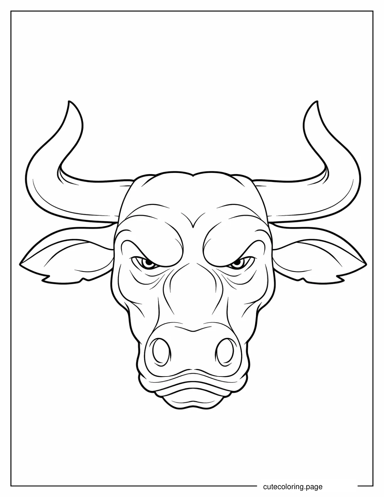 Head Of Angry Bull Coloring In coloring page