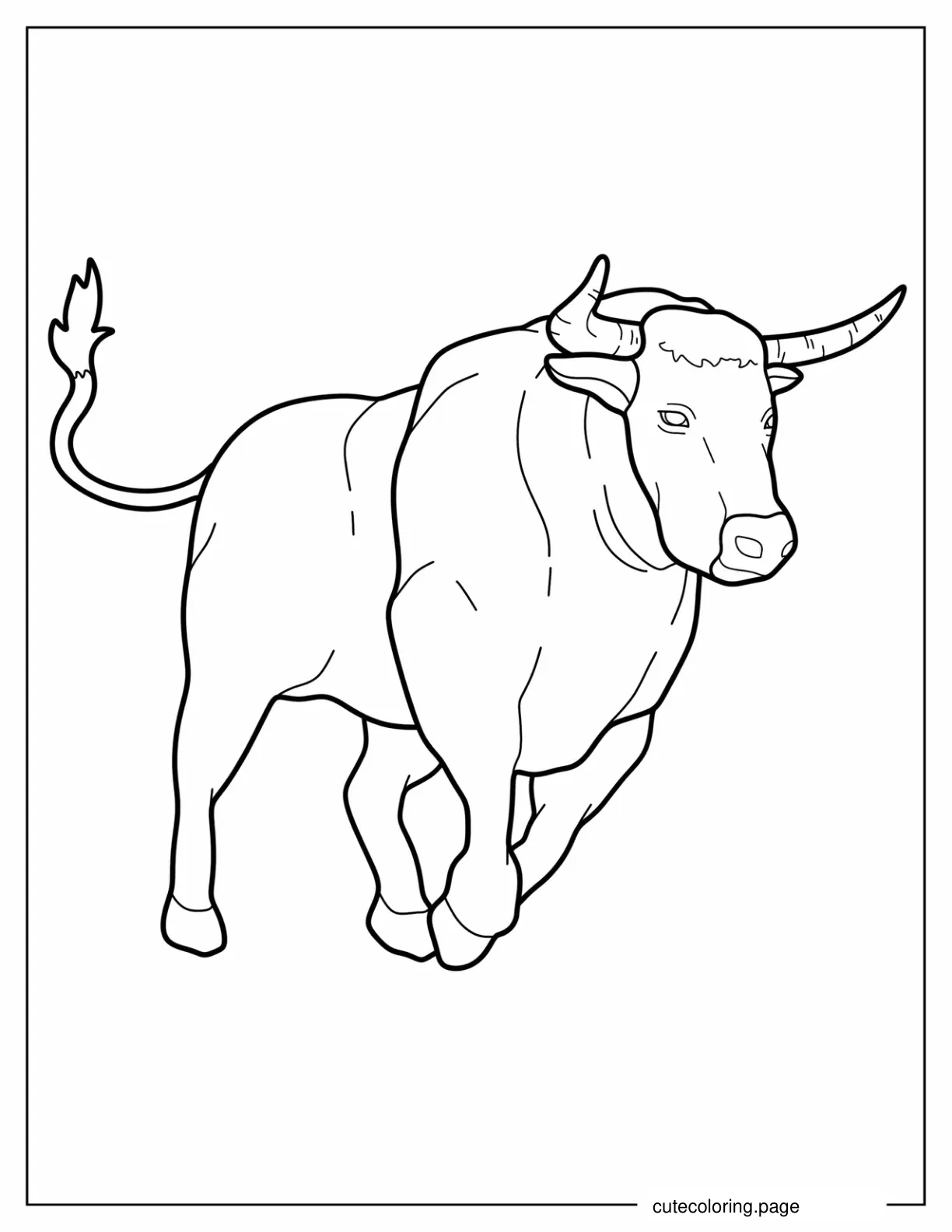 Outline Of Bull Running coloring page