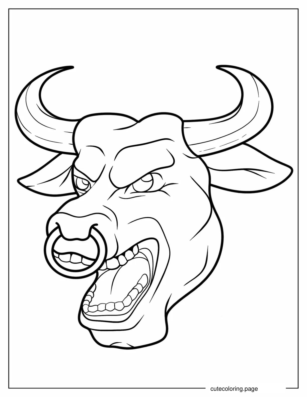 Outline Of Mean Bull coloring page