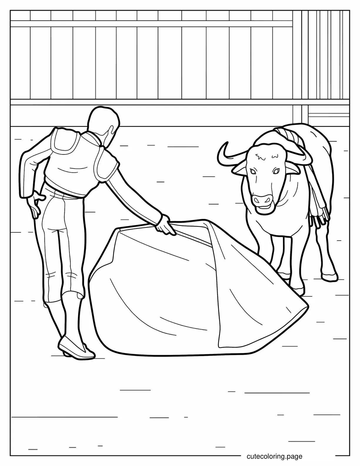 Spanish Bull Fighting Toro Coloring Page coloring page