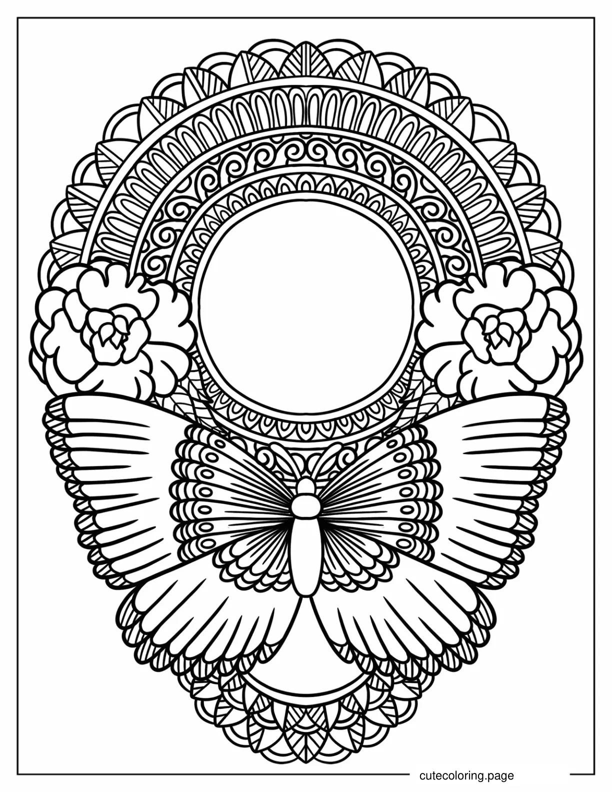 Butterfly Mandala coloring page