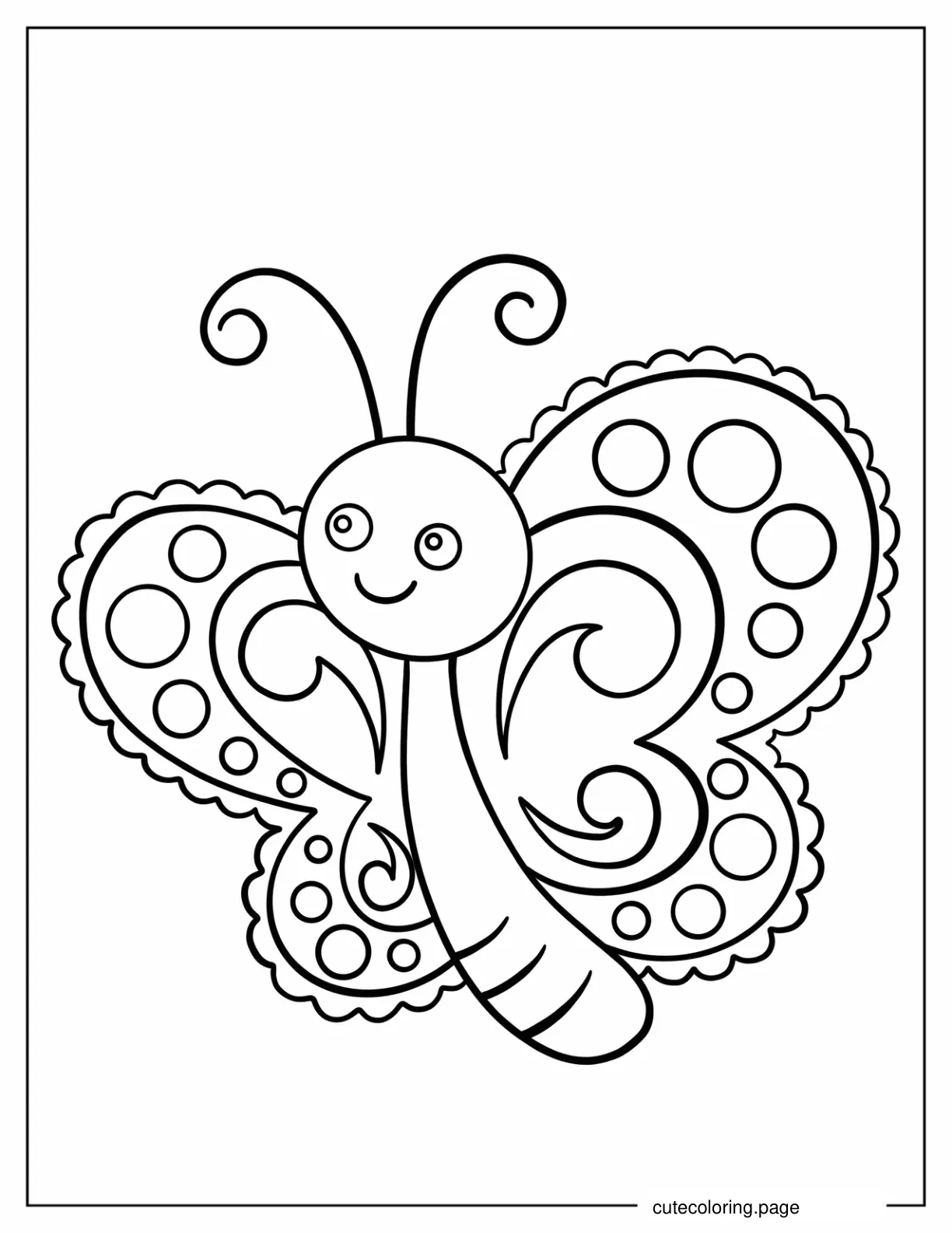 Cartoon Butterfly For Preschoolers coloring page