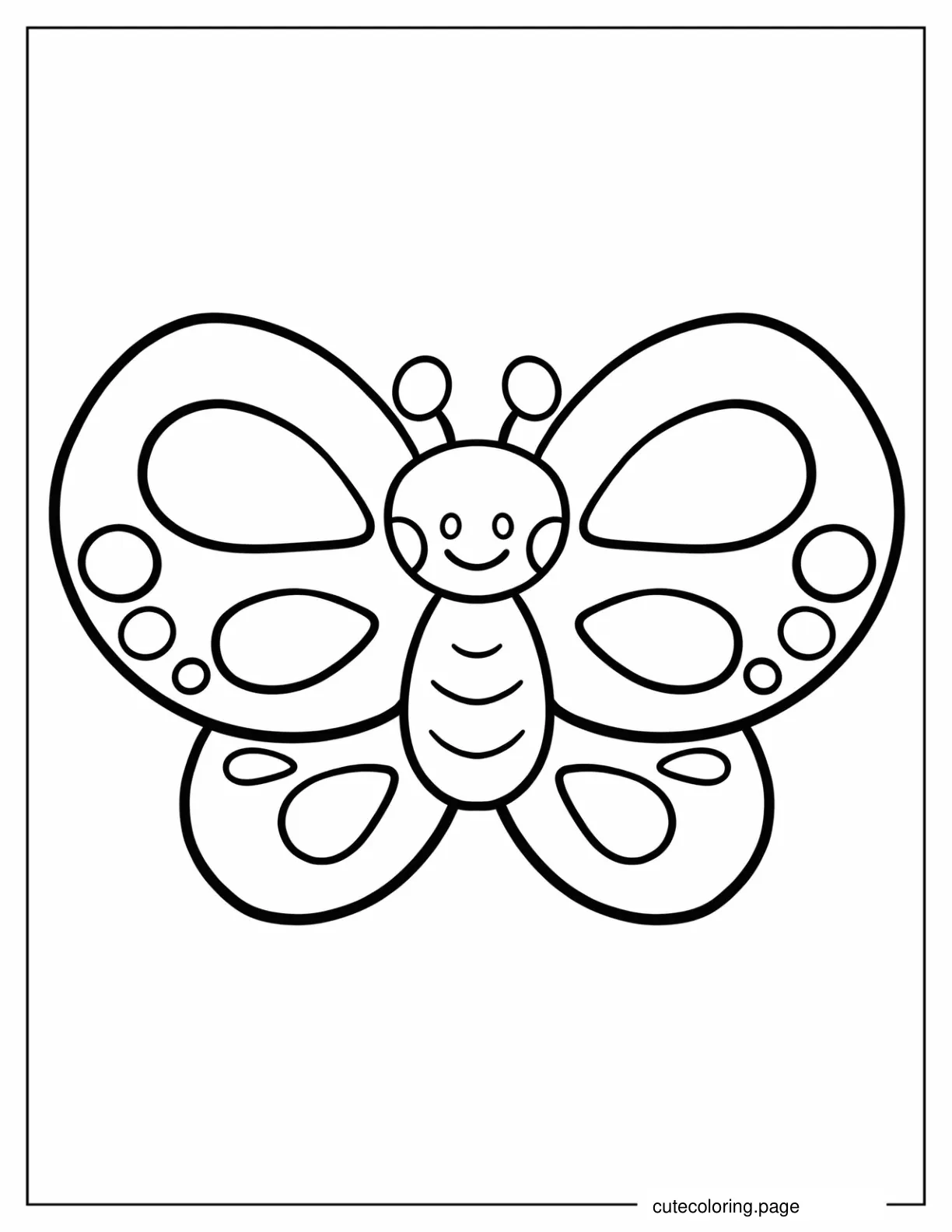 Coloring Page Of Kawaii Butterfly For Preschoolers coloring page