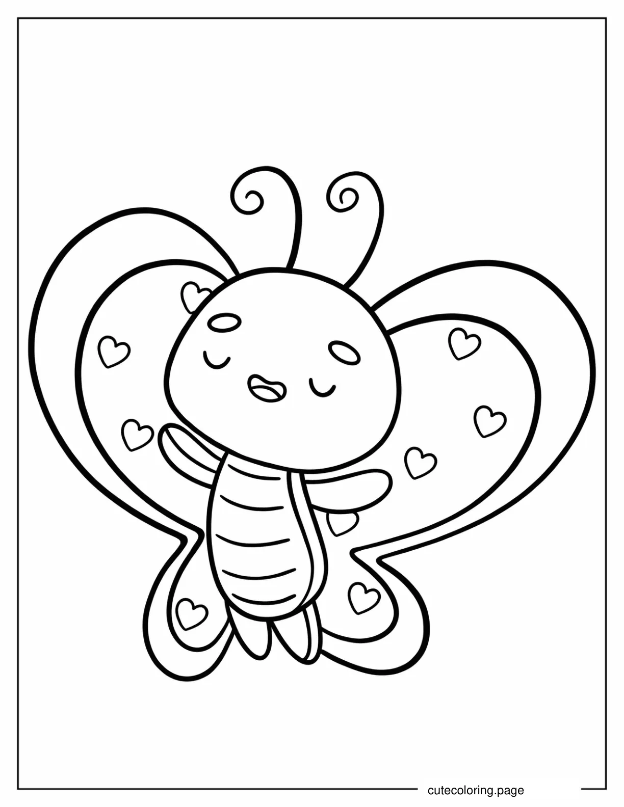 Cute Butterfly Breathing In Fresh Air coloring page