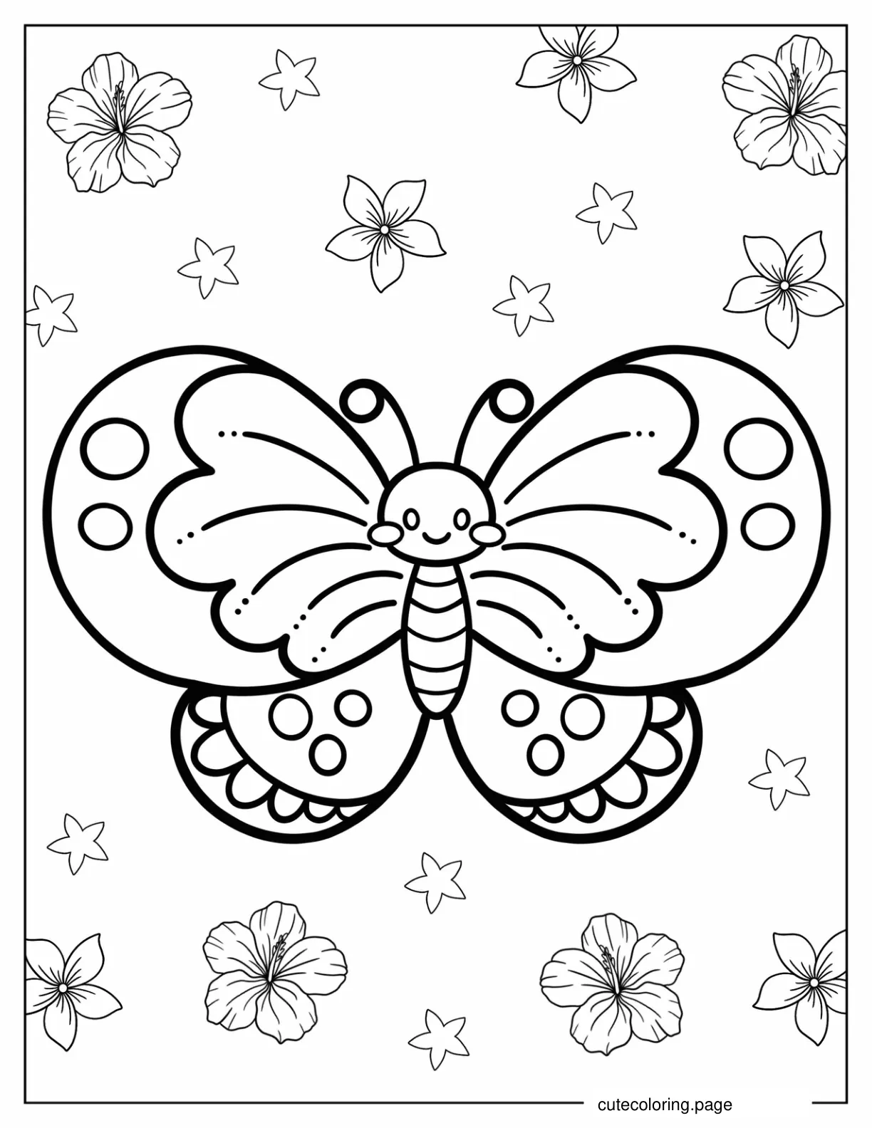 Cute Butterfly For Preschoolers Coloring In coloring page