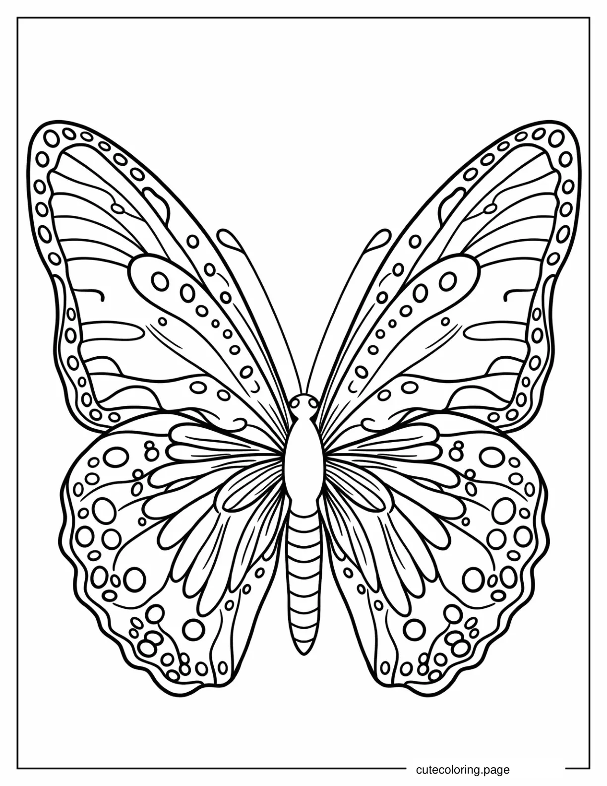 Detailed Coloring Sheet Of Butterfly coloring page