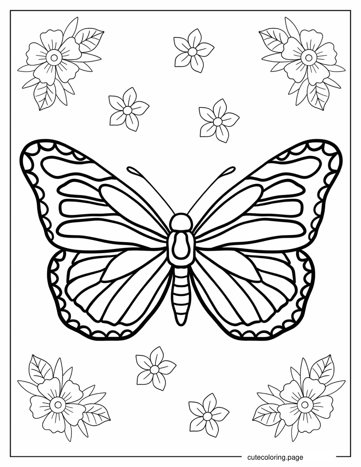 Easy Monarch Butterfly Coloring In coloring page