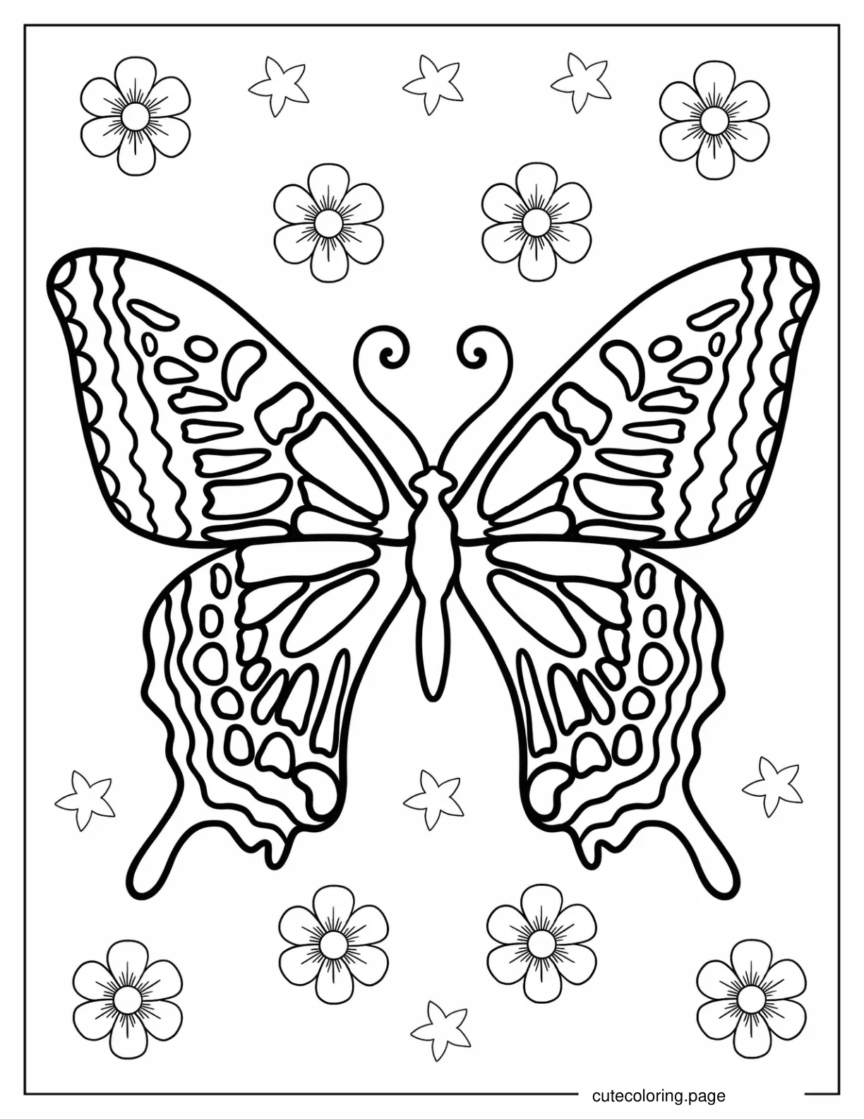 Easy Swallowtail Butterfly For Kids coloring page