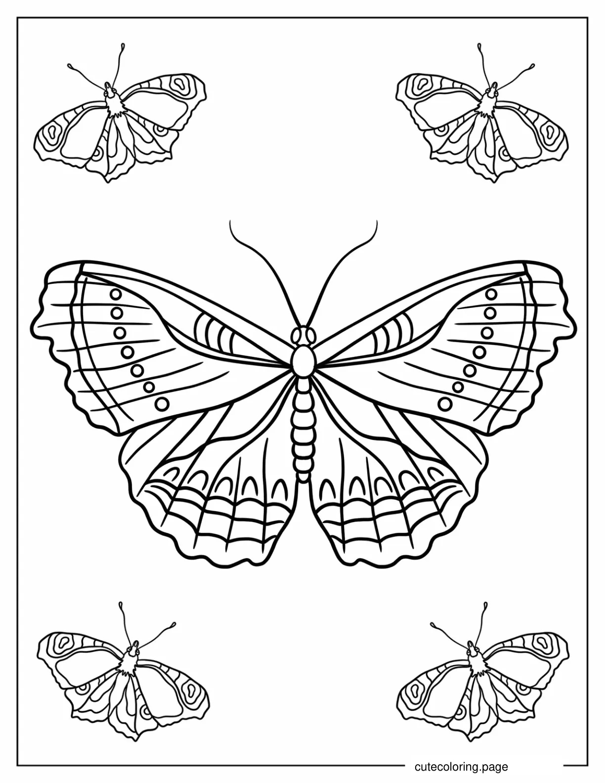 Pretty Butterfly With Detailed Wings To Color coloring page