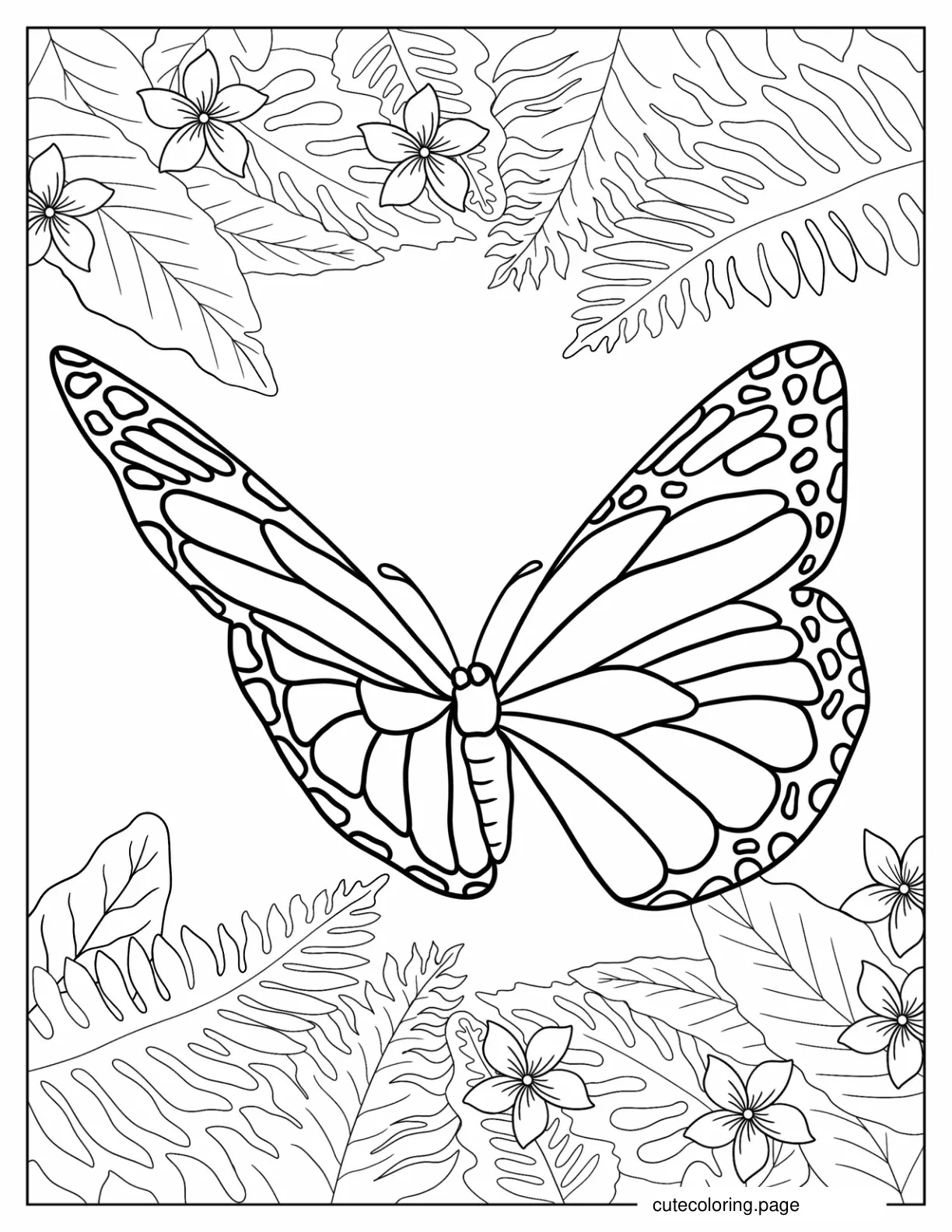 Realistic Butterfly In Nature coloring page