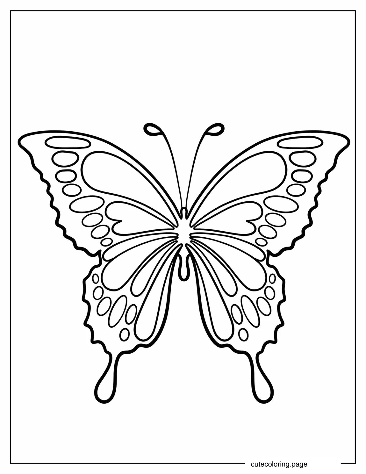 Simple Coloring Sheet Of Swallowtail Butterfly coloring page