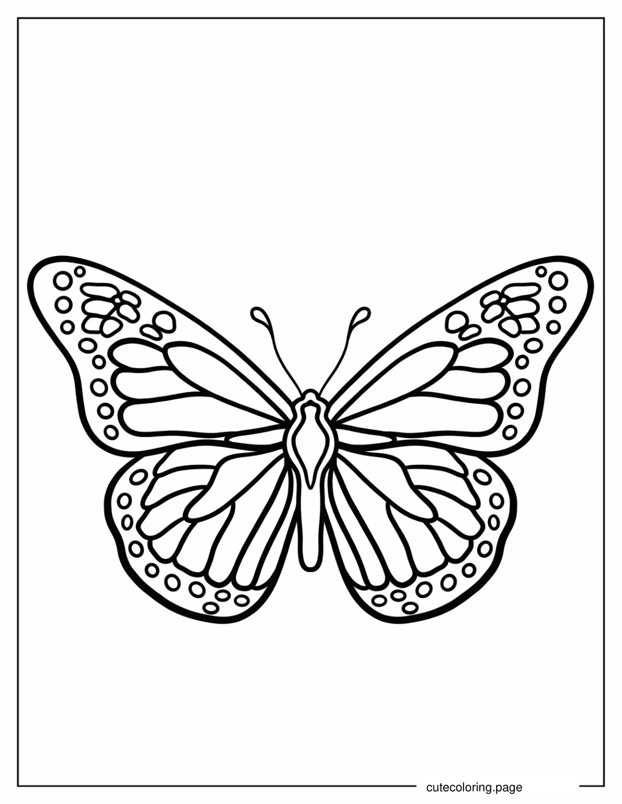 Top View Of Monarch Butterfly For Preschoolers coloring page