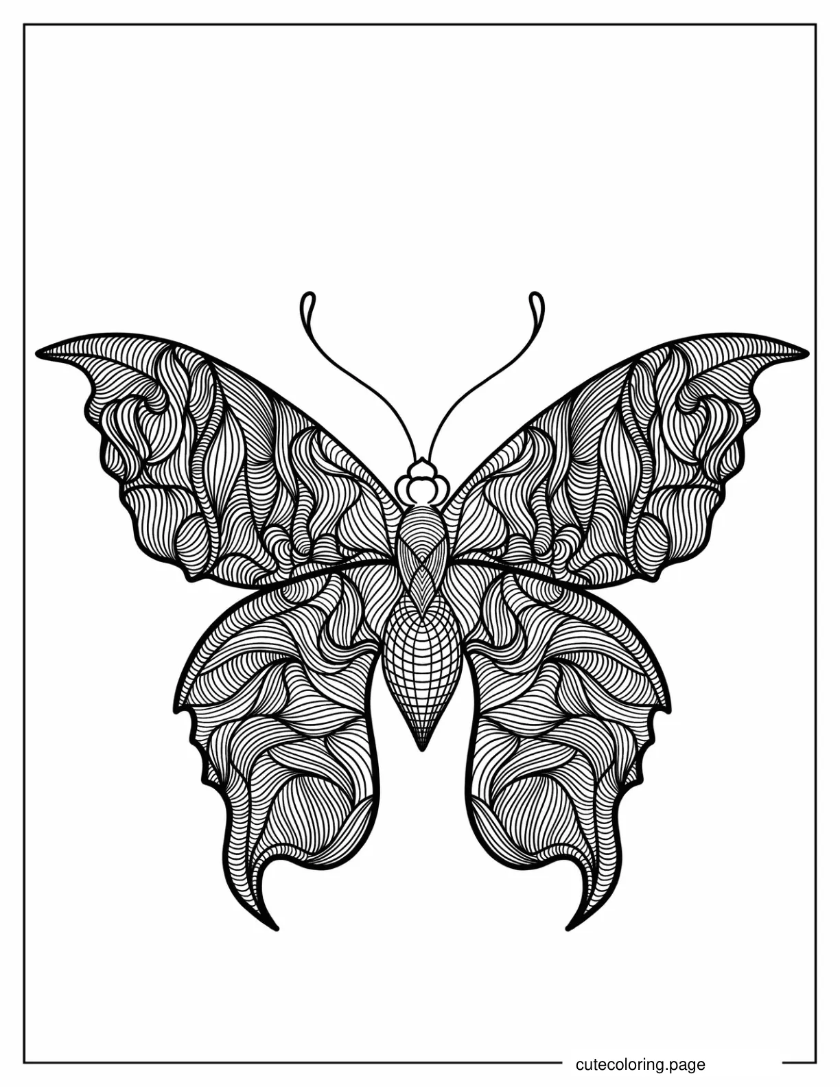 Trippy Butterfly For Coloring coloring page