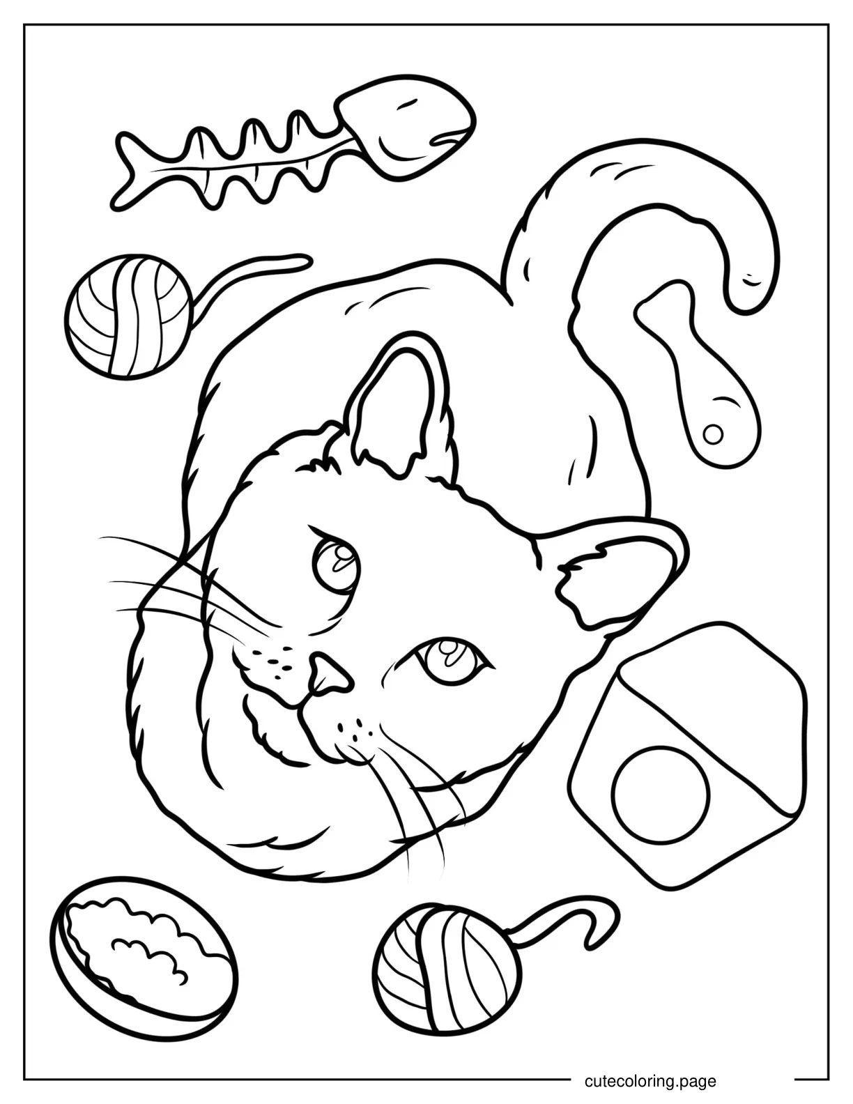 Adult Cat Looking Up Coloring In coloring page