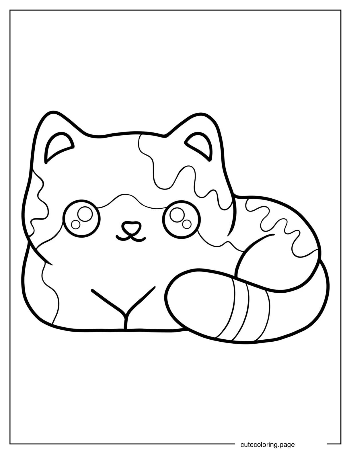 Cat Curled Up Coloring Sheet For Preschoolers coloring page